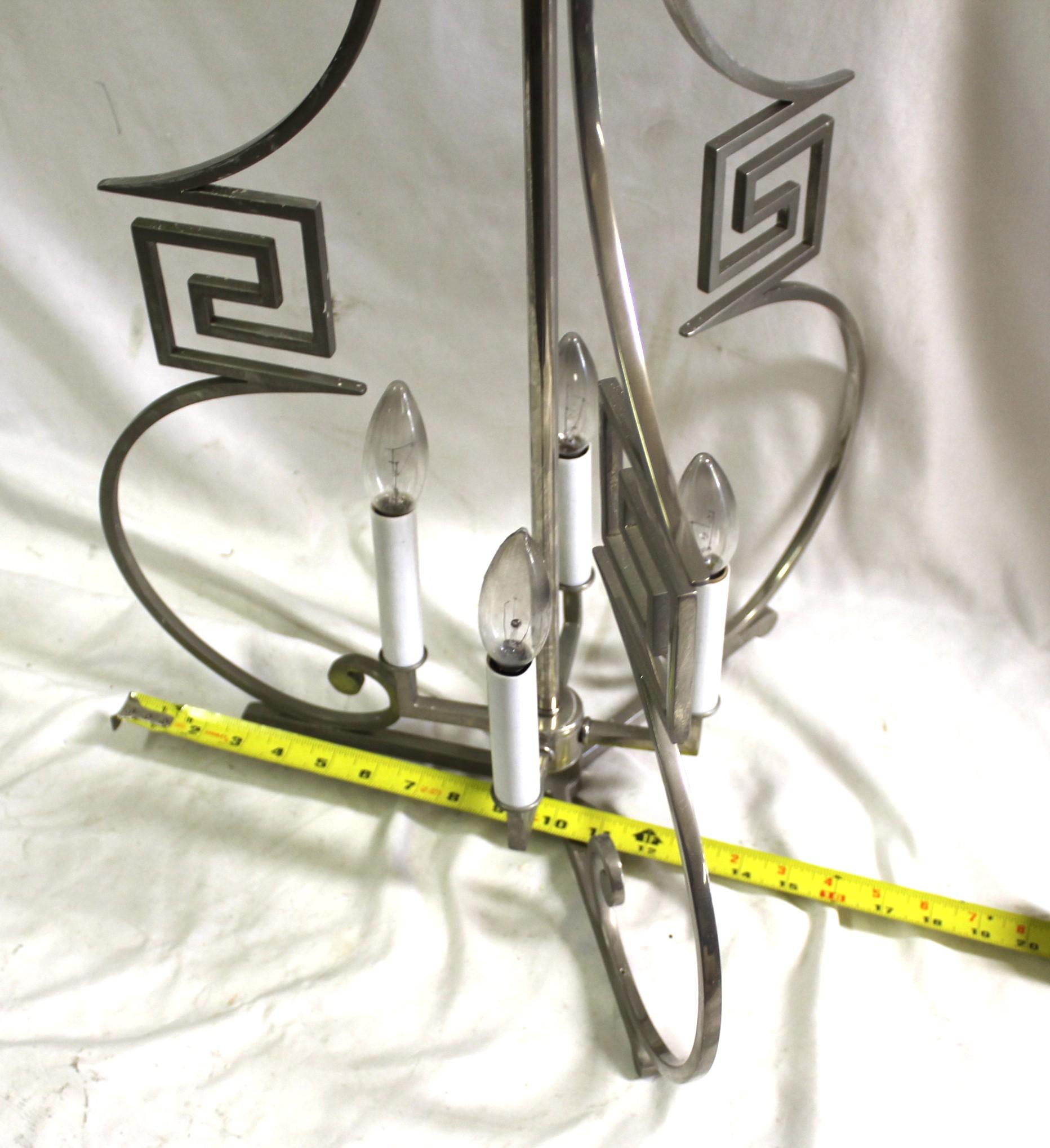 Lampadario in stile Mid Century /Moderno/Deco  Finitura in nichel in vendita 1