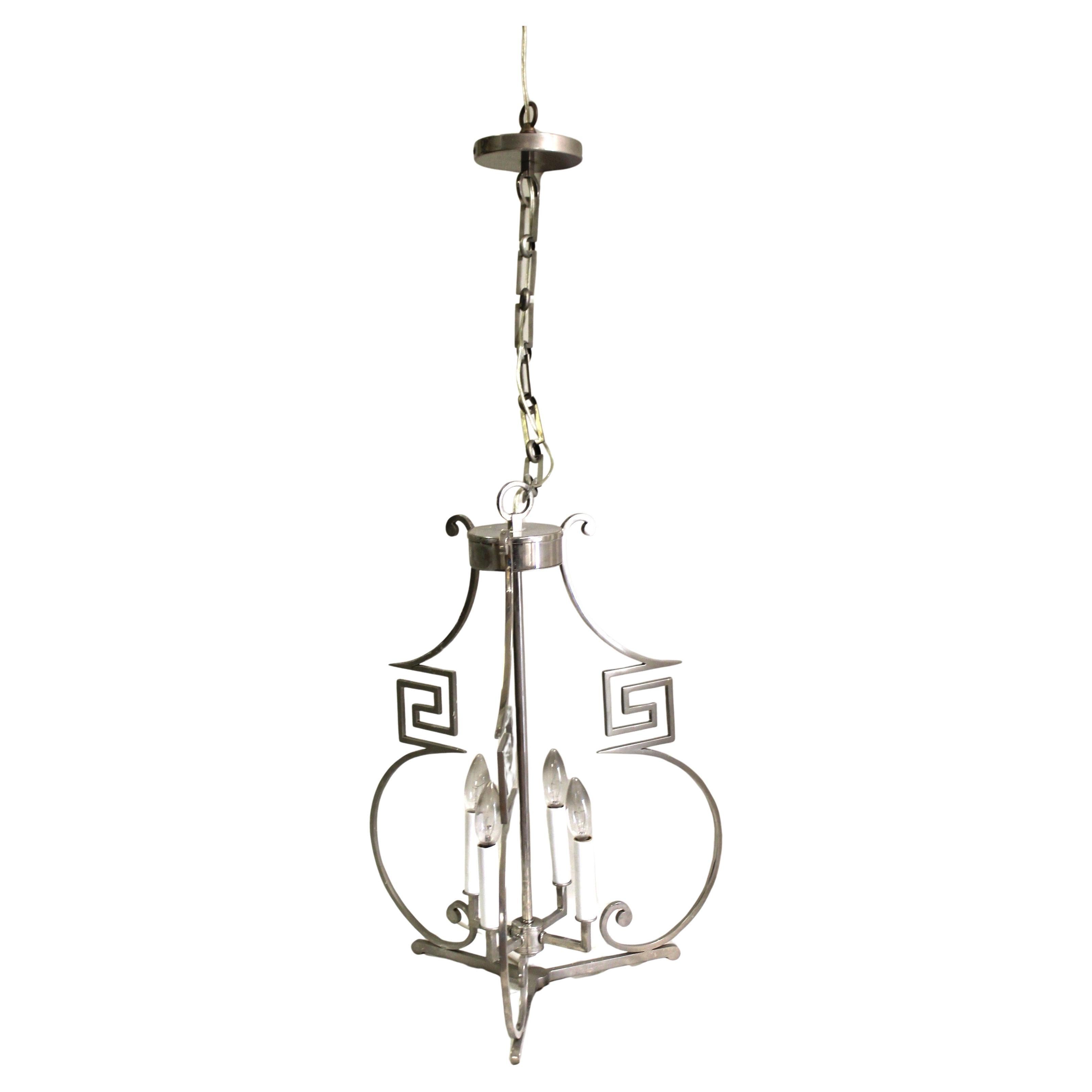 Mid Century /Modern/Deco Style Chandelier  , Nickel Finish
