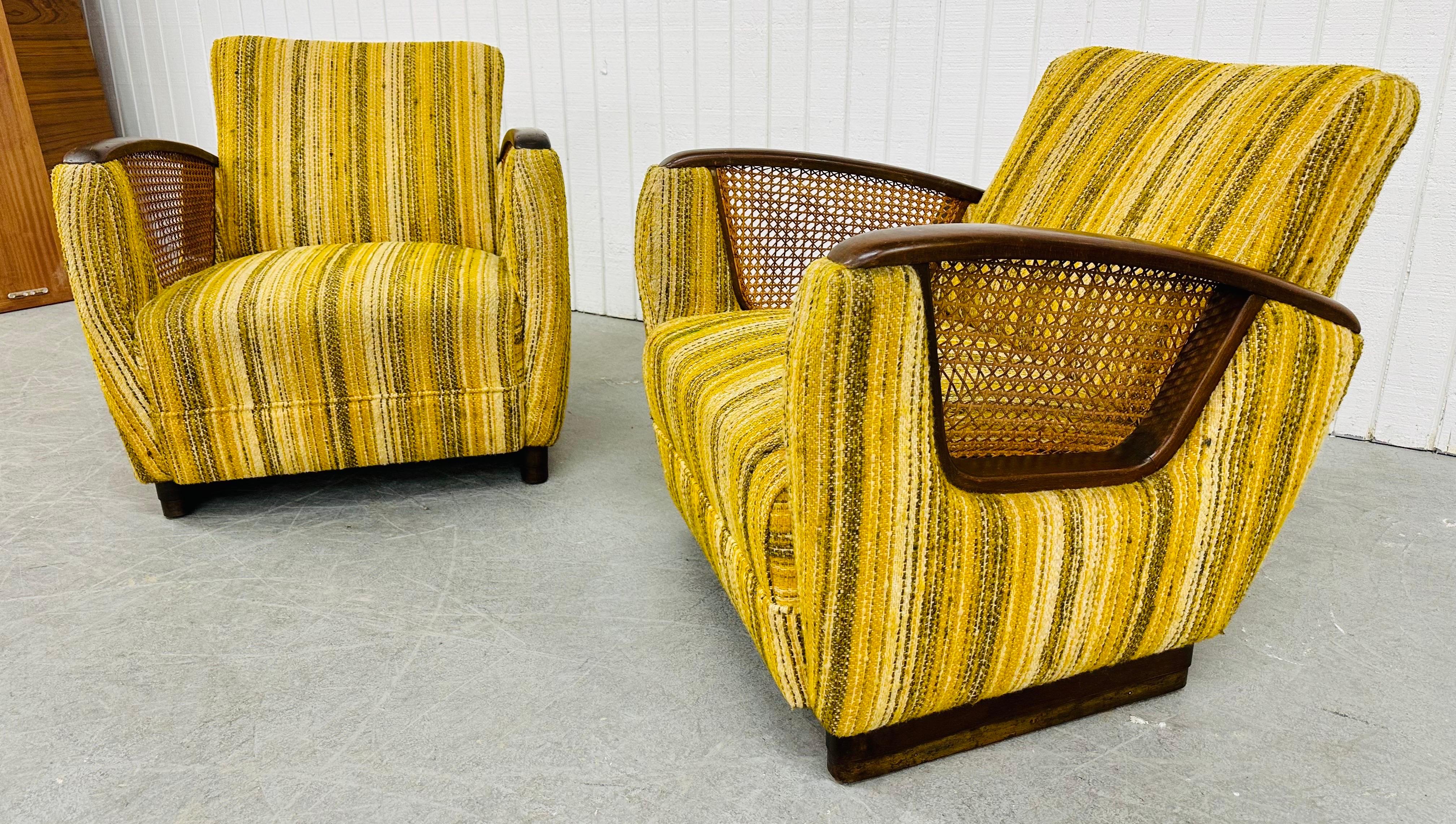 American Mid-Century Modern Deco Style Club Chairs - Set of 2 For Sale