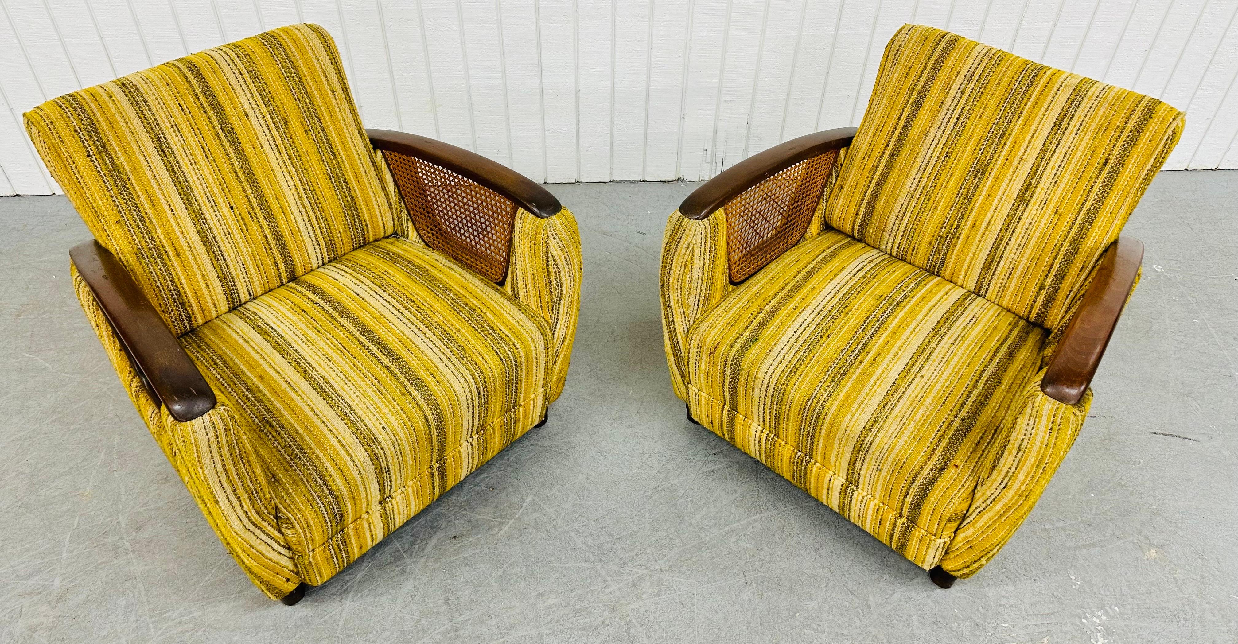 20th Century Mid-Century Modern Deco Style Club Chairs - Set of 2 For Sale