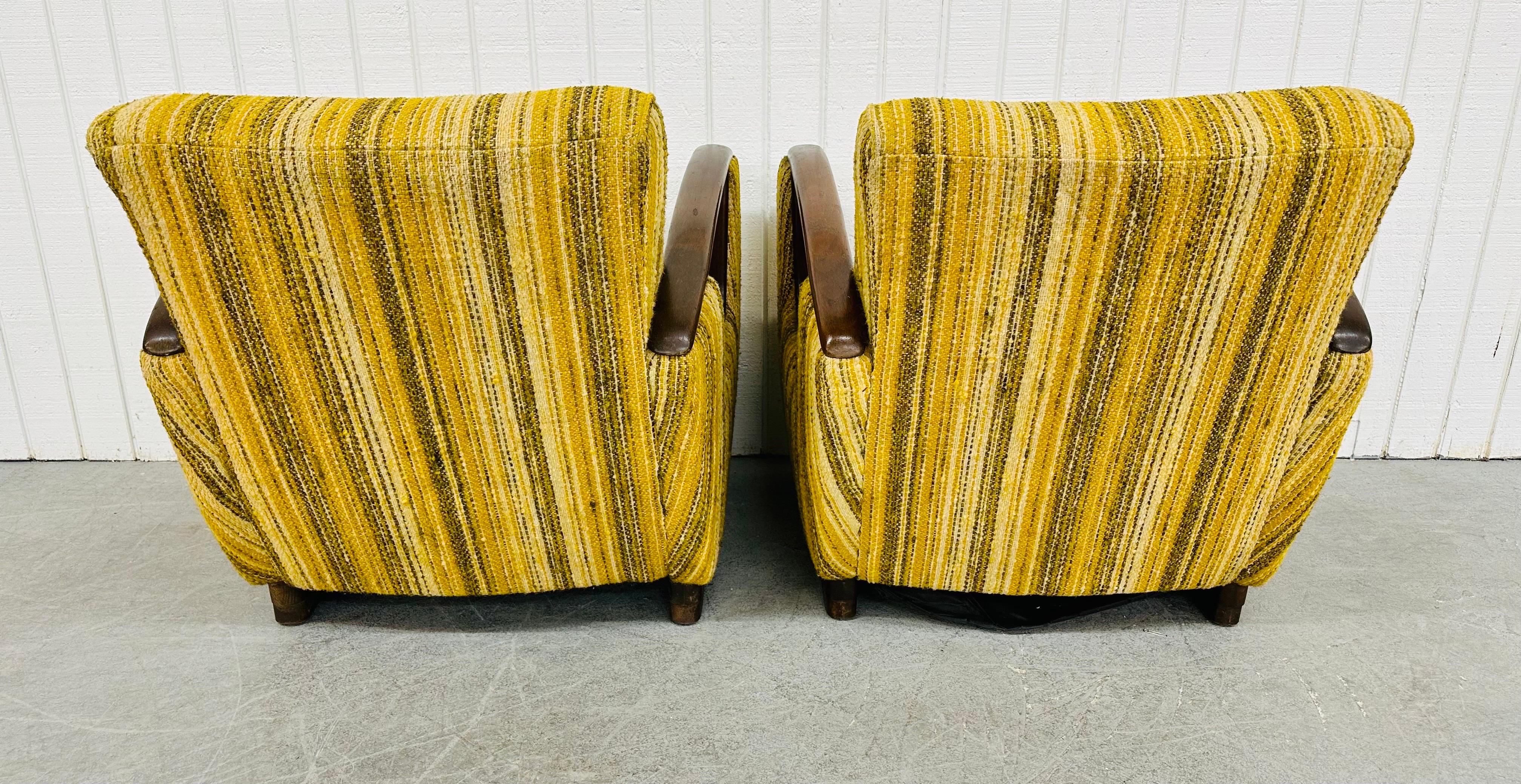 Mid-Century Modern Deco Style Club Chairs - Set of 2 For Sale 1