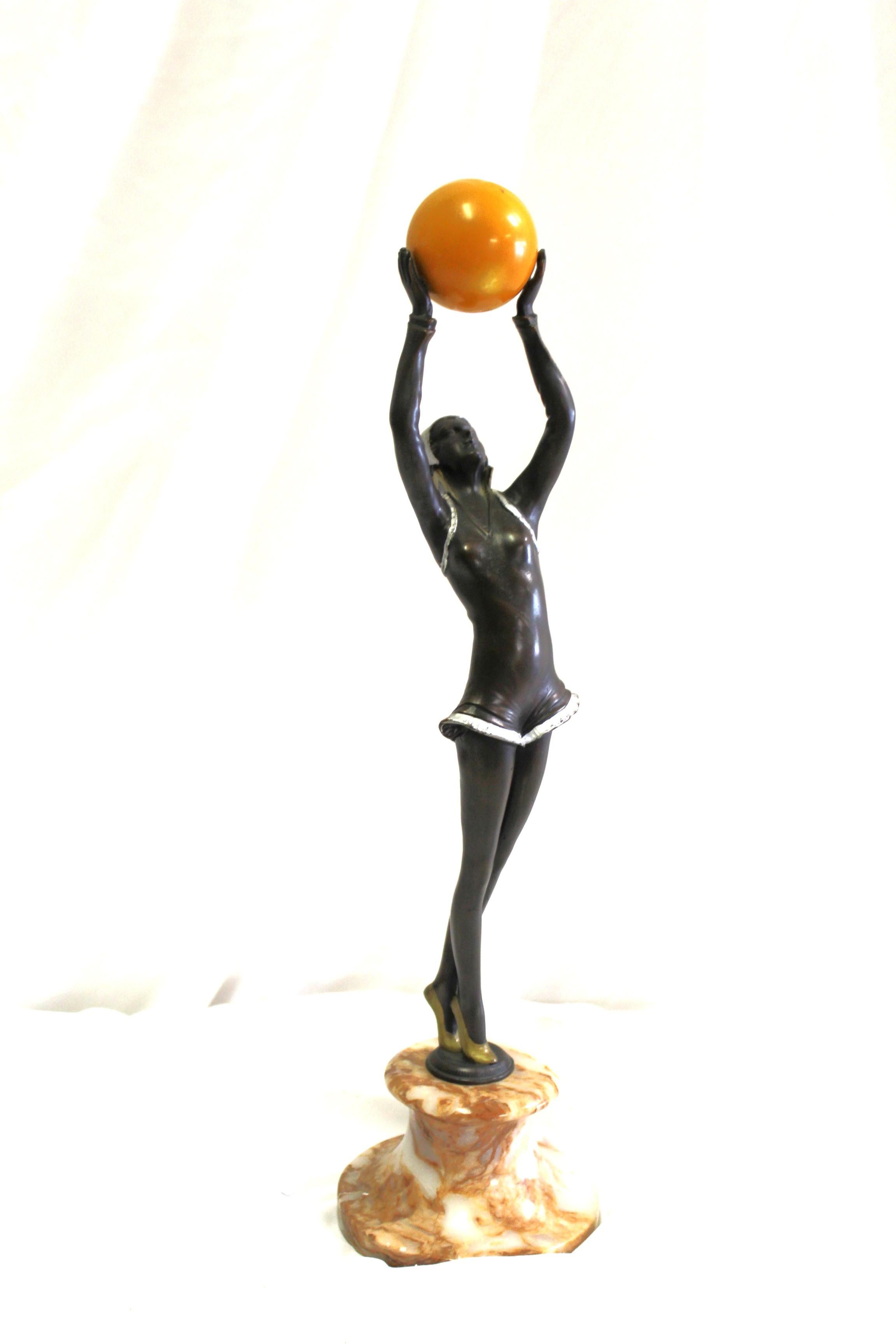 Mid Century /Modern/Deco Style Sculpture  , Bronze  Girl For Sale 3