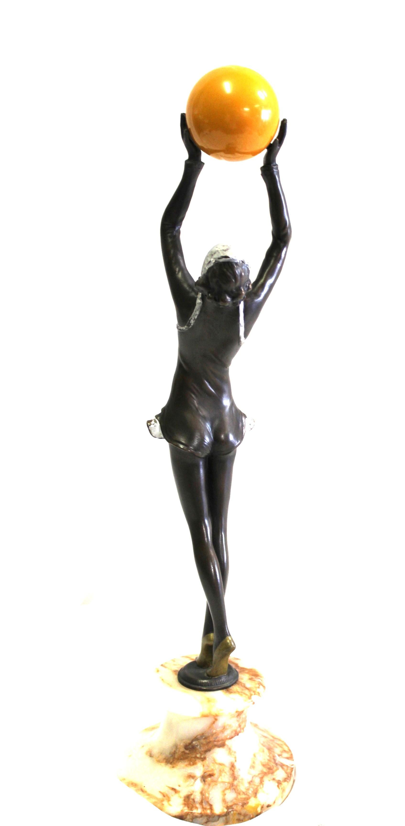 Late 20th Century Mid Century /Modern/Deco Style Sculpture  , Bronze  Girl For Sale