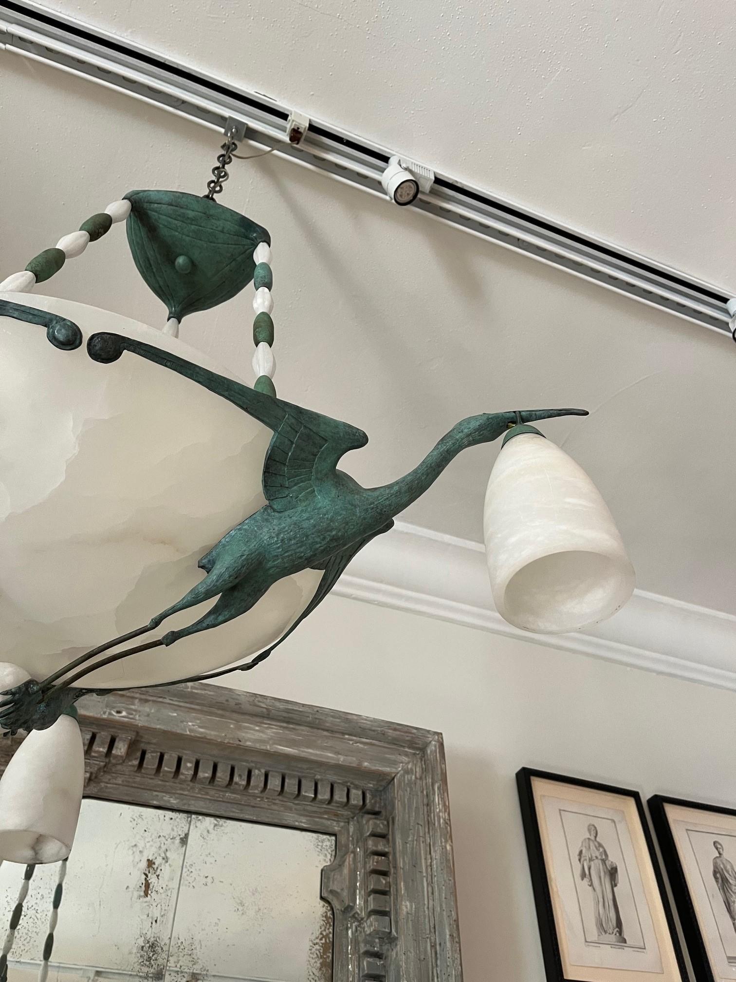 Mid-Century Modern/Decorative Art Chandelier  Birds For Sale 5