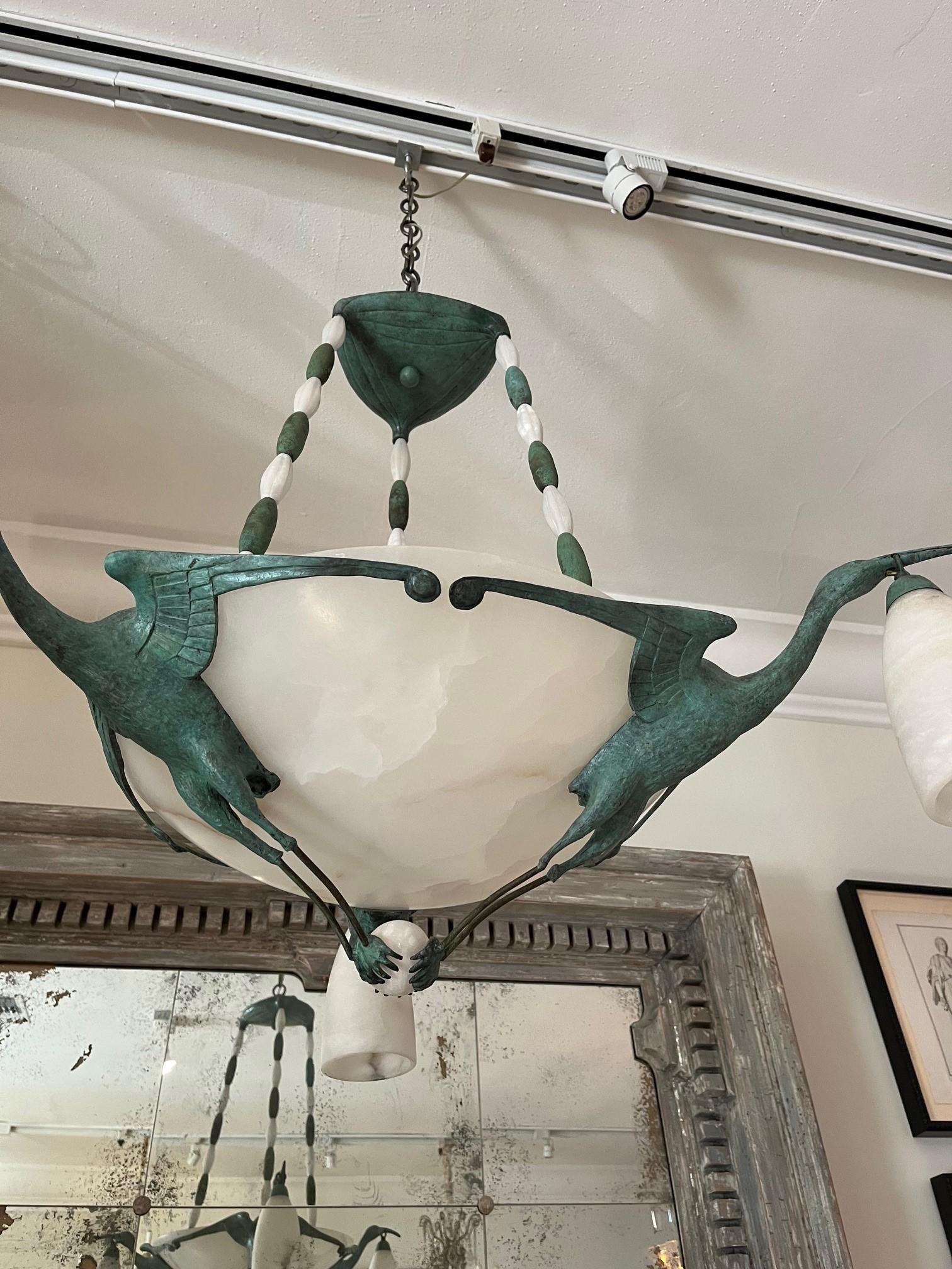 Mid-Century Modern/Decorative Art Chandelier  Birds For Sale 6