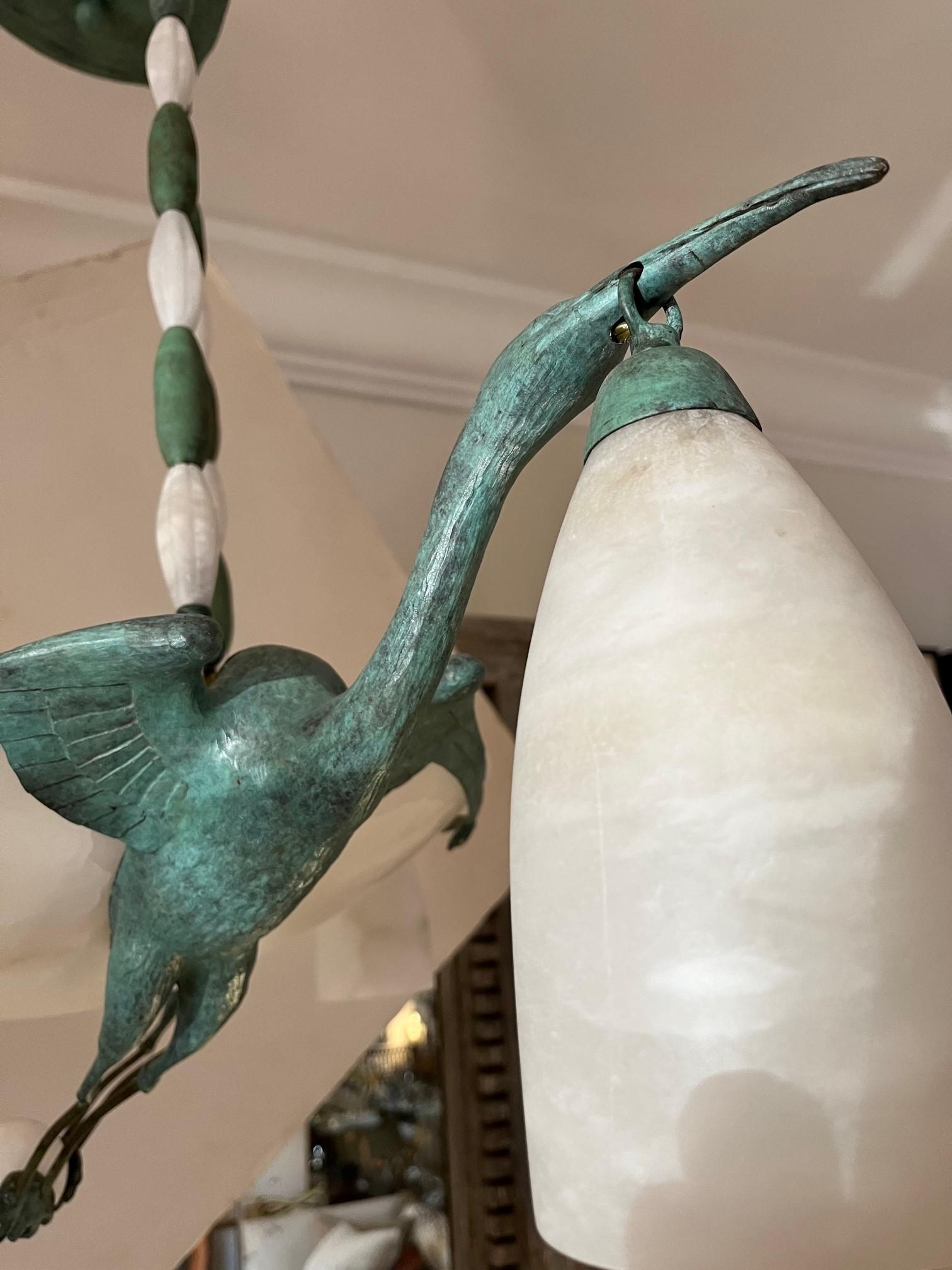 Cast Mid-Century Modern/Decorative Art Chandelier  Birds For Sale