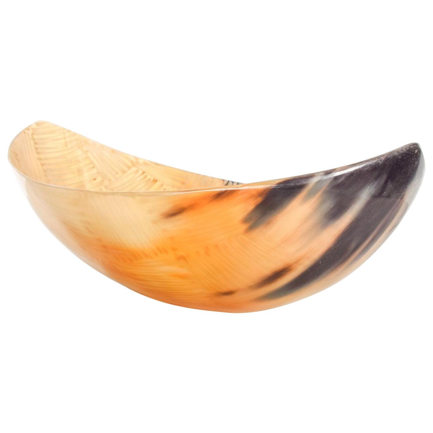 Mid-Century Modern Decorative Buffalo Cow Horn Bowl