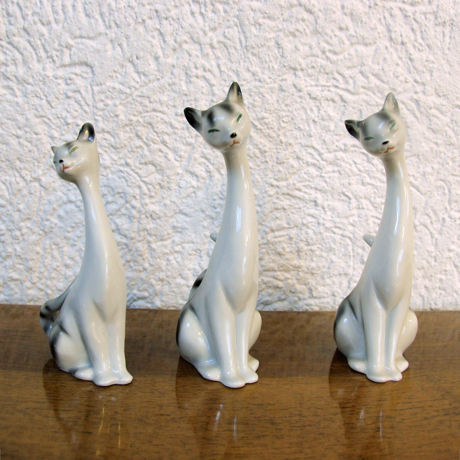 Mid-Century Modern Decorative Ceramic Cats, Sweden, 1970s In Good Condition In Bochum, NRW