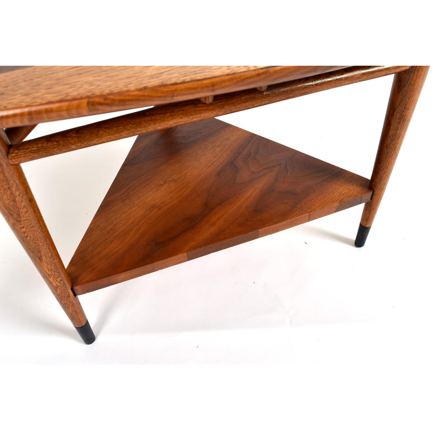 Oak Mid-Century Modern Decorative Dovetail Lane Acclaim Guitar Pick Side Table