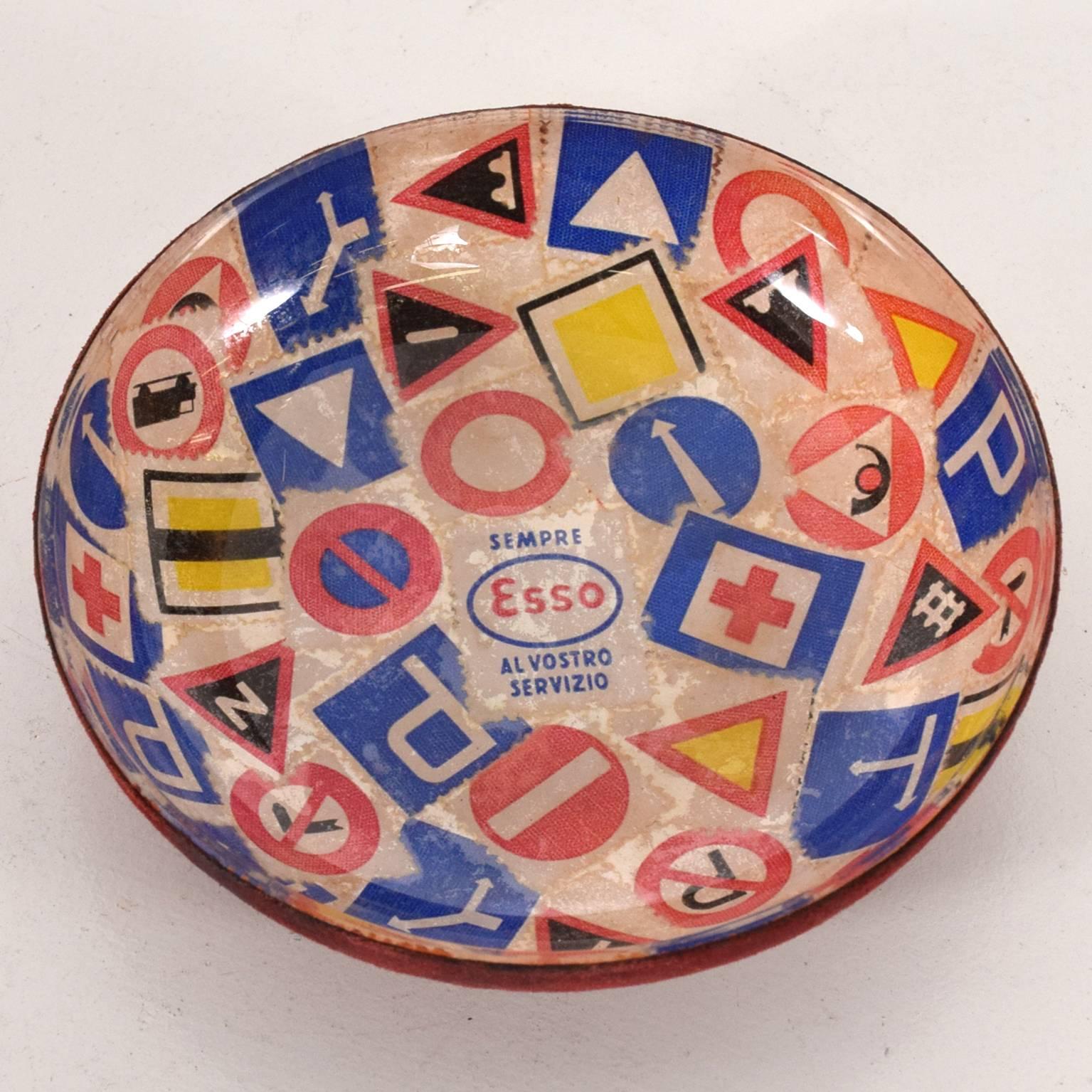 Mid-20th Century Mid-Century Modern Decorative Italian Bowl Advertising ESSO