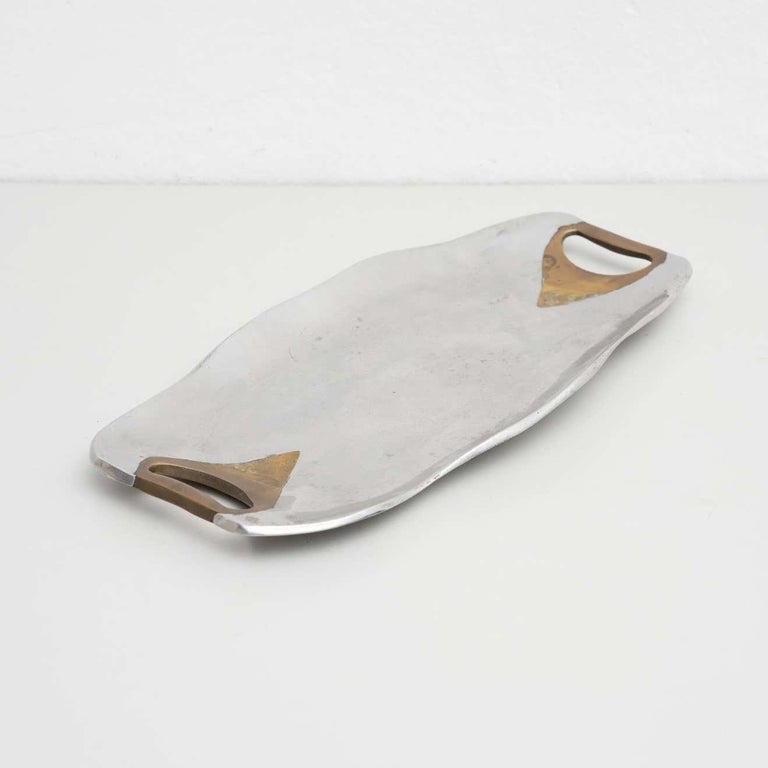 MidCentury Modern Decorative Metal Tray, circa 1950 For Sale at 1stDibs