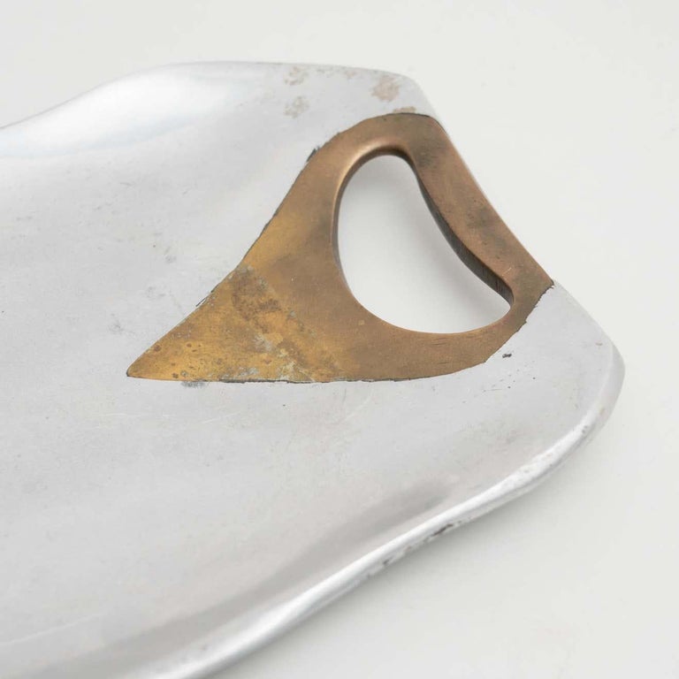 MidCentury Modern Decorative Metal Tray, circa 1950 For Sale at 1stDibs