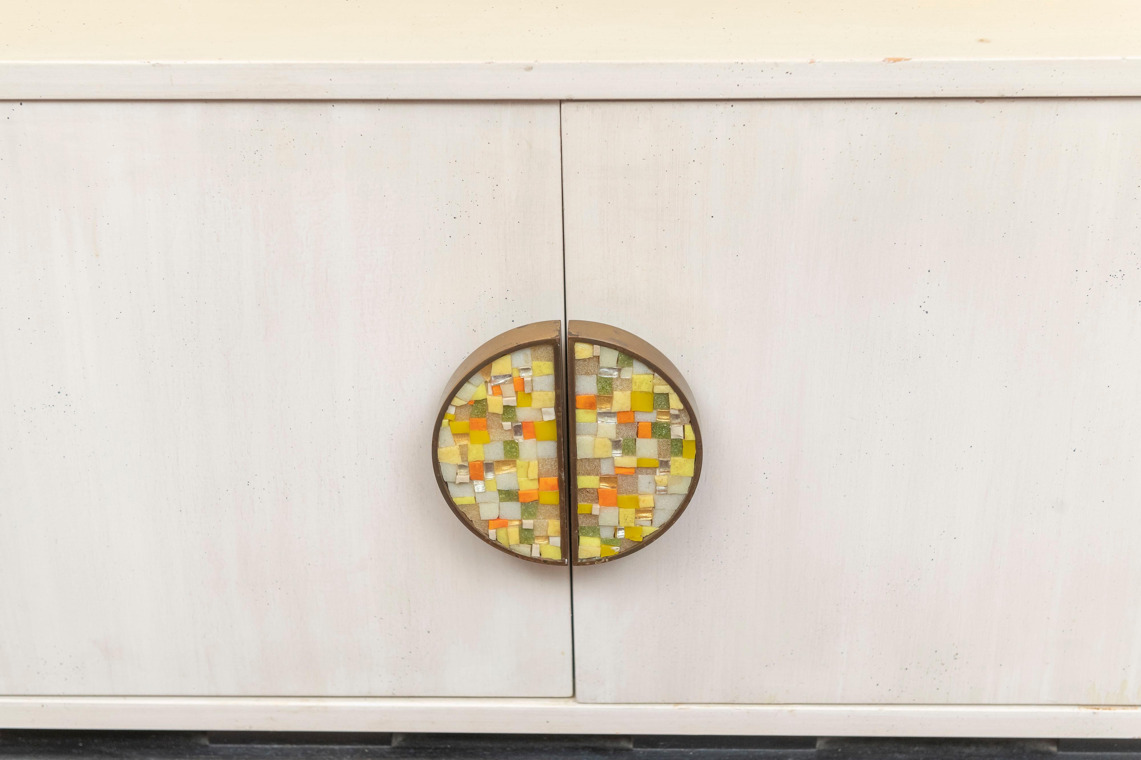 American Mid-Century Modern Decorative Mosaic Cabinet For Sale
