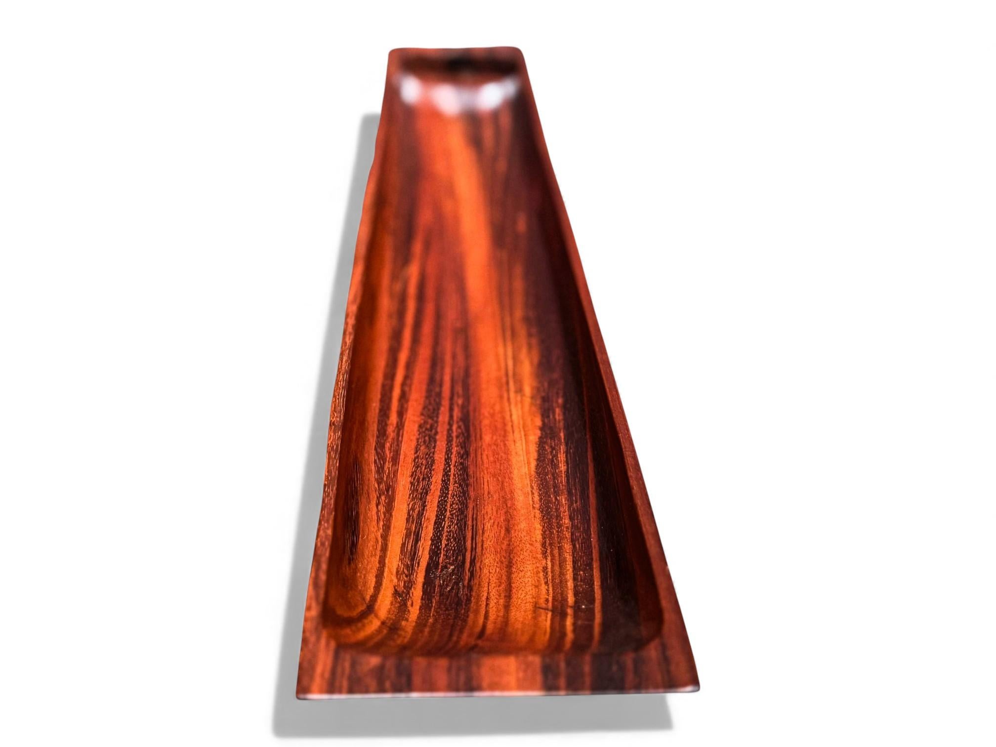 Bois de feuillus Plateau décoratif moderne du milieu du siècle en bois dur brésilien, Tropic Art, c.C. 1960 en vente