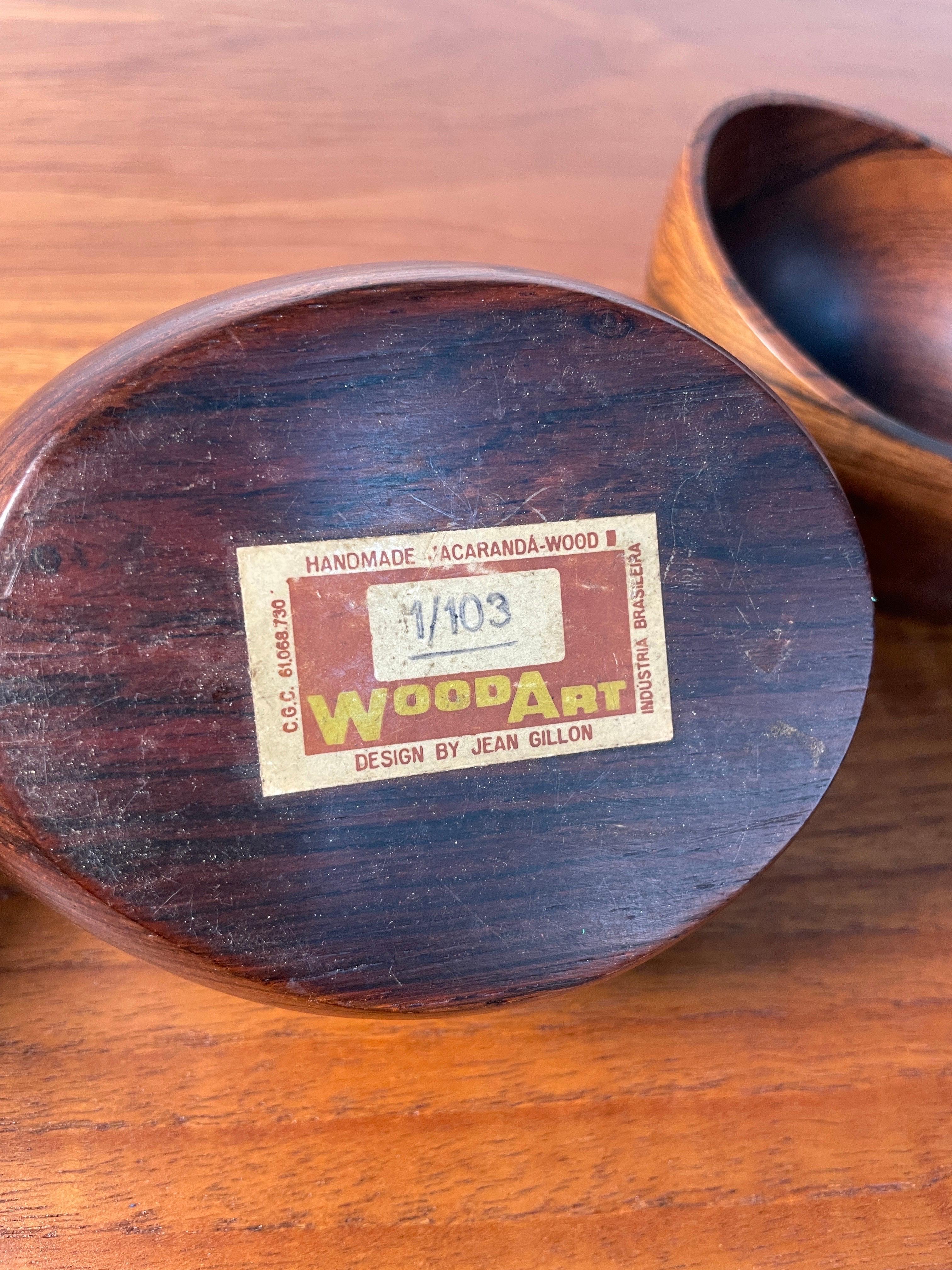 Mid Century Modern Decorative wood bowls designed by Jean Gillon In Good Condition For Sale In San Diego, CA