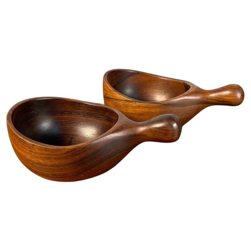 Cuencos de madera decorativos modernos de mediados de siglo diseñados por Jean Gillon