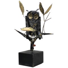 Sculpture de hibou Degroot moderne du milieu du siècle dernier