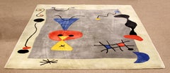 Mid-Century Modern Della Robbia Joan Miro Wool Rug Tapestry Abstract