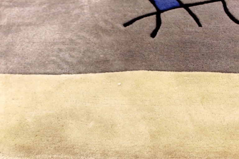 MidCentury Modern Della Robbia Joan Miro Wool Rug Tapestry Abstract at