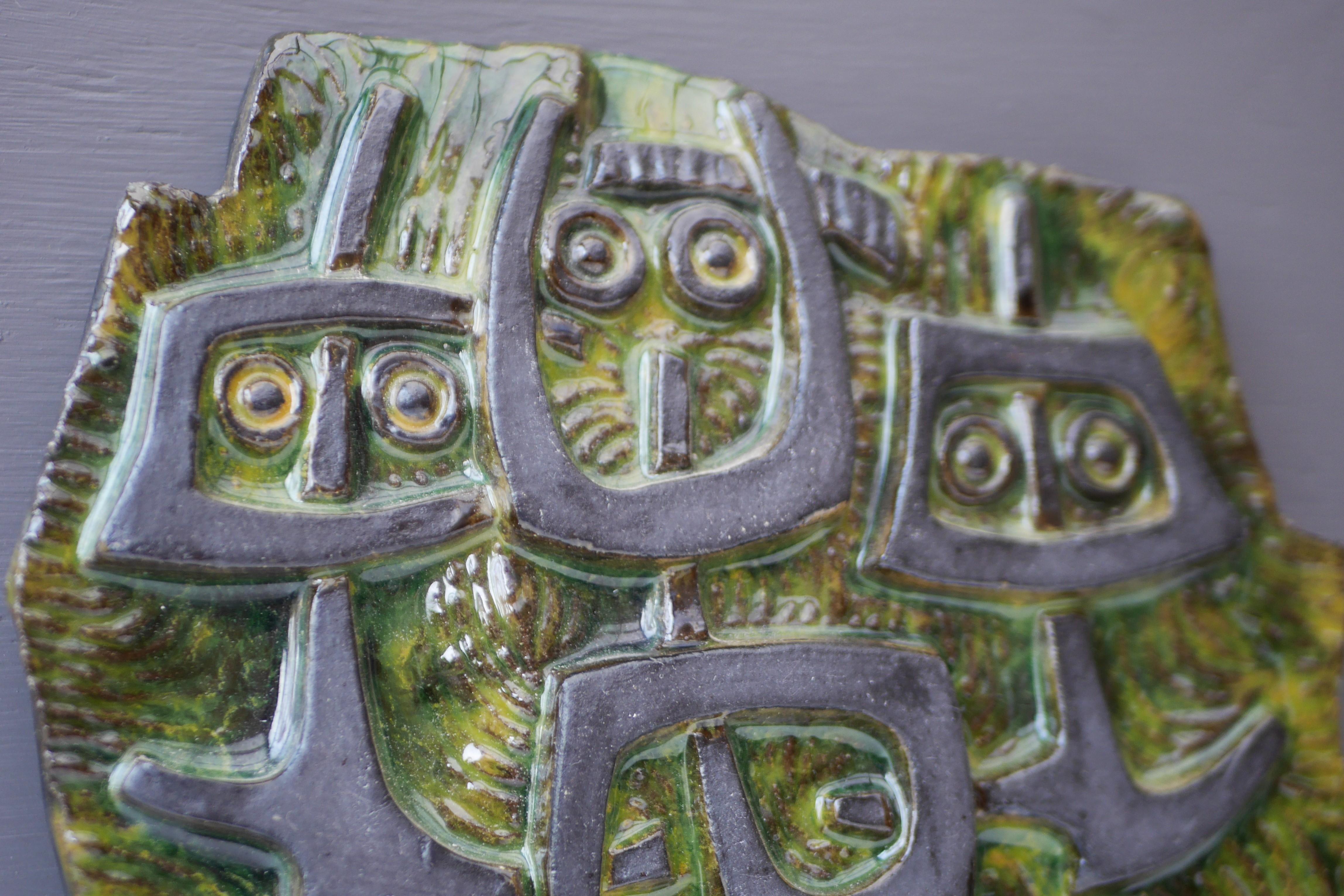 An Eccentric Mid-century modern design ceramic wall decor by Lars Bergsten For Sale 2