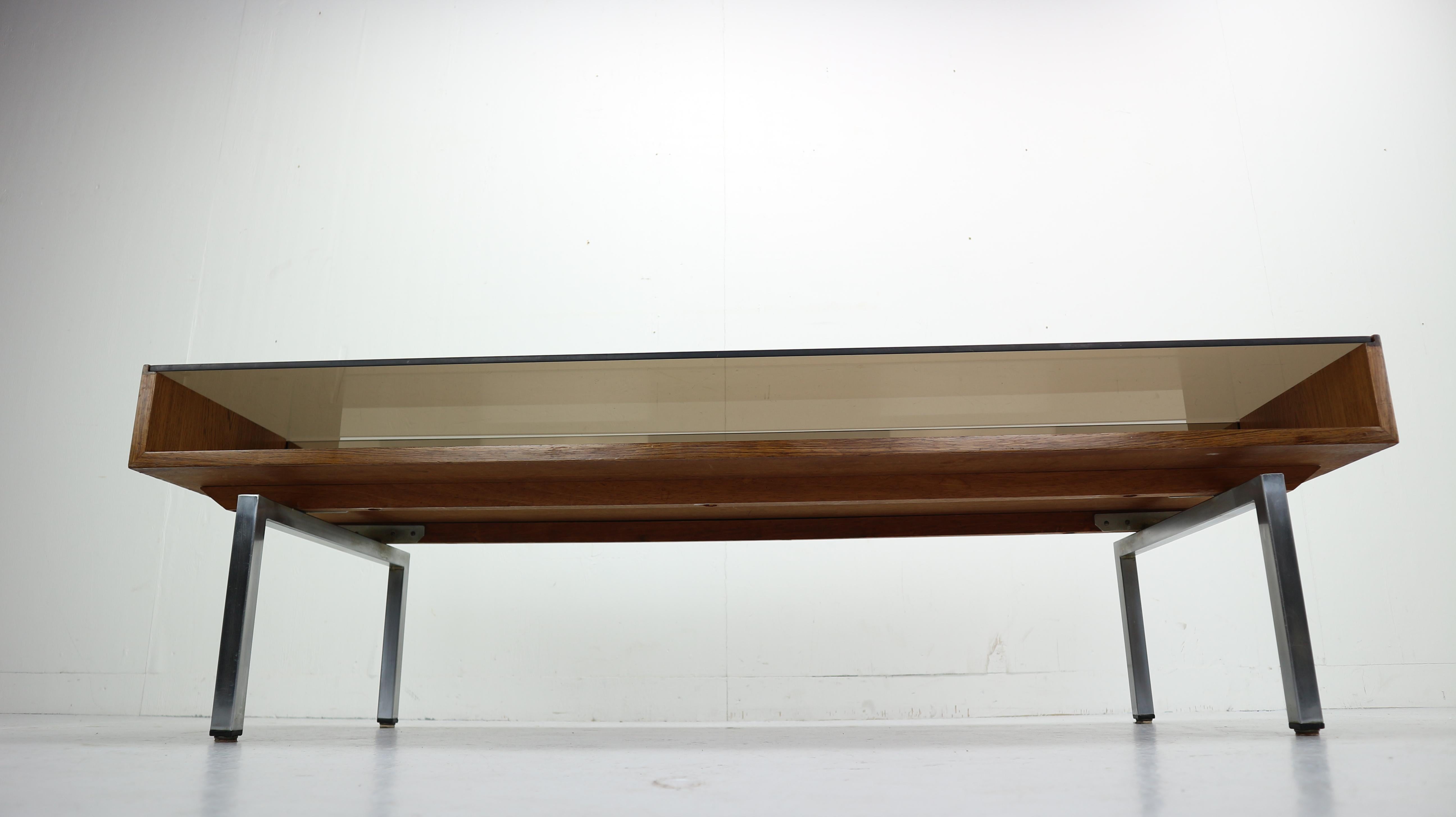 Mid-Century Modern Design Coffee Table Smoked Glass& Rosewood, 1970s 14