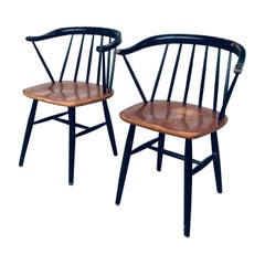 Mid-Century Modern Design "Fanett" Style Armchair Set, Denmark, 1950s