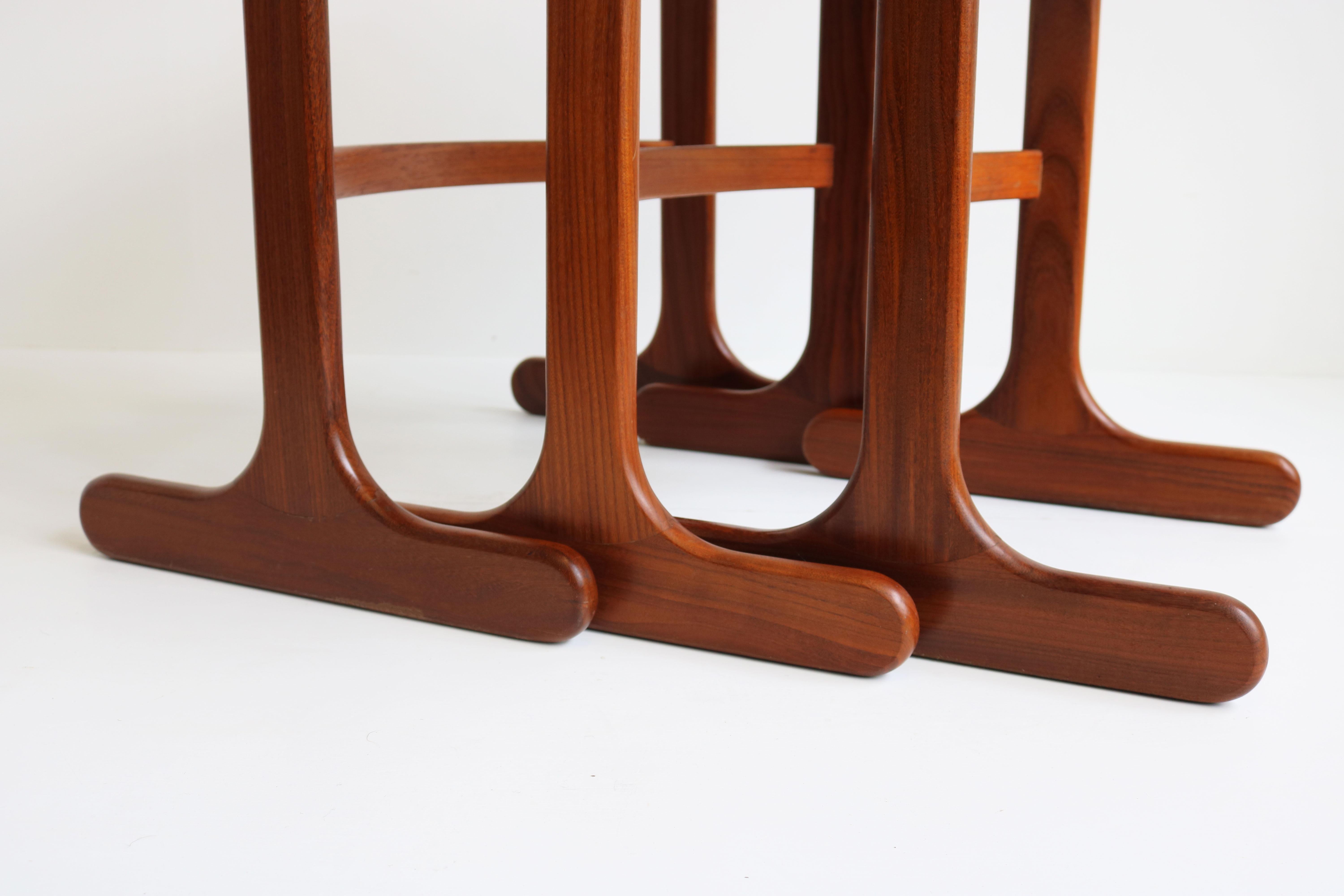 English Mid-Century Modern Design Nesting Tables by G-Plan 1960 Teak Stacking Tables For Sale