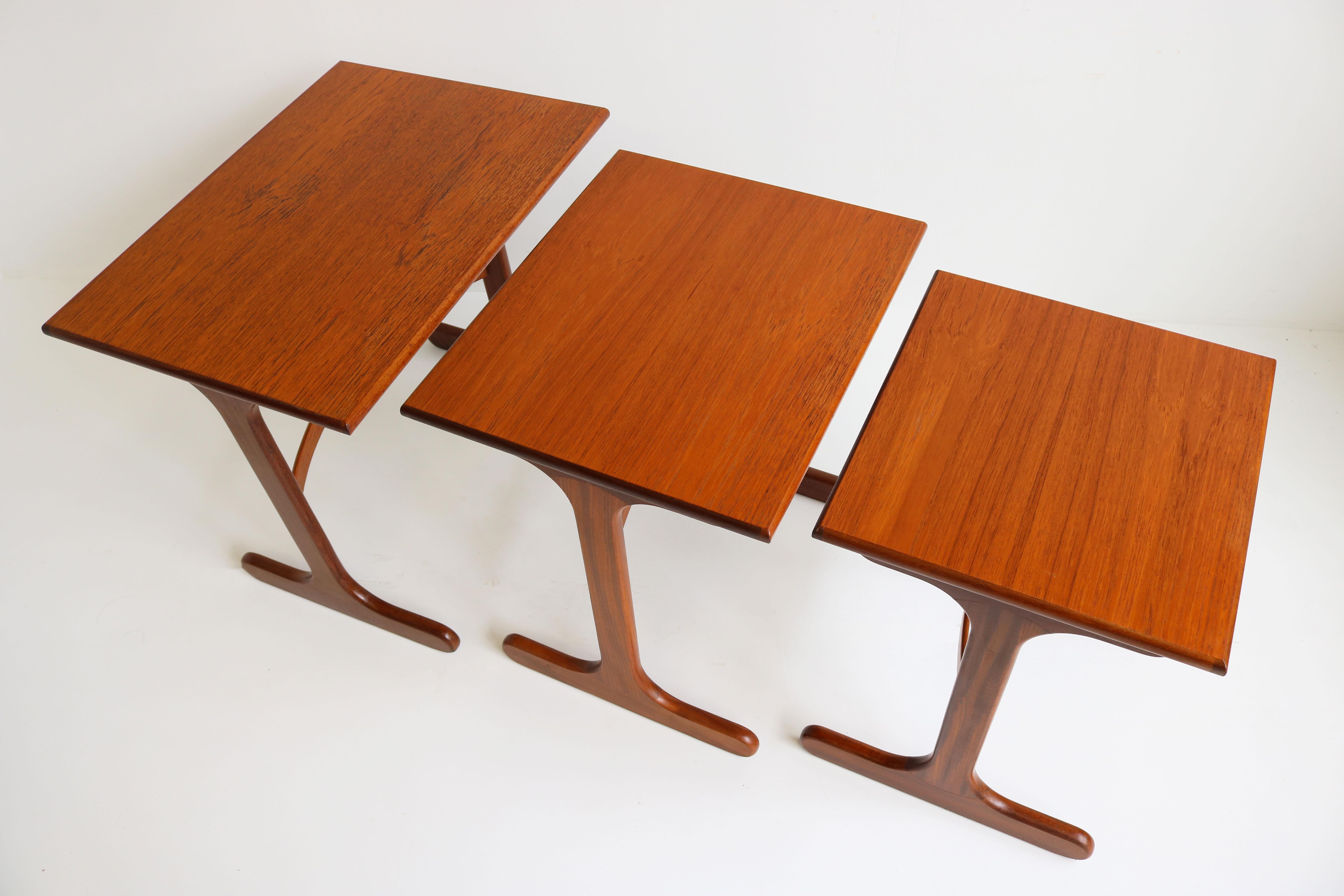 Mid-20th Century Mid-Century Modern Design Nesting Tables by G-Plan 1960 Teak Stacking Tables For Sale