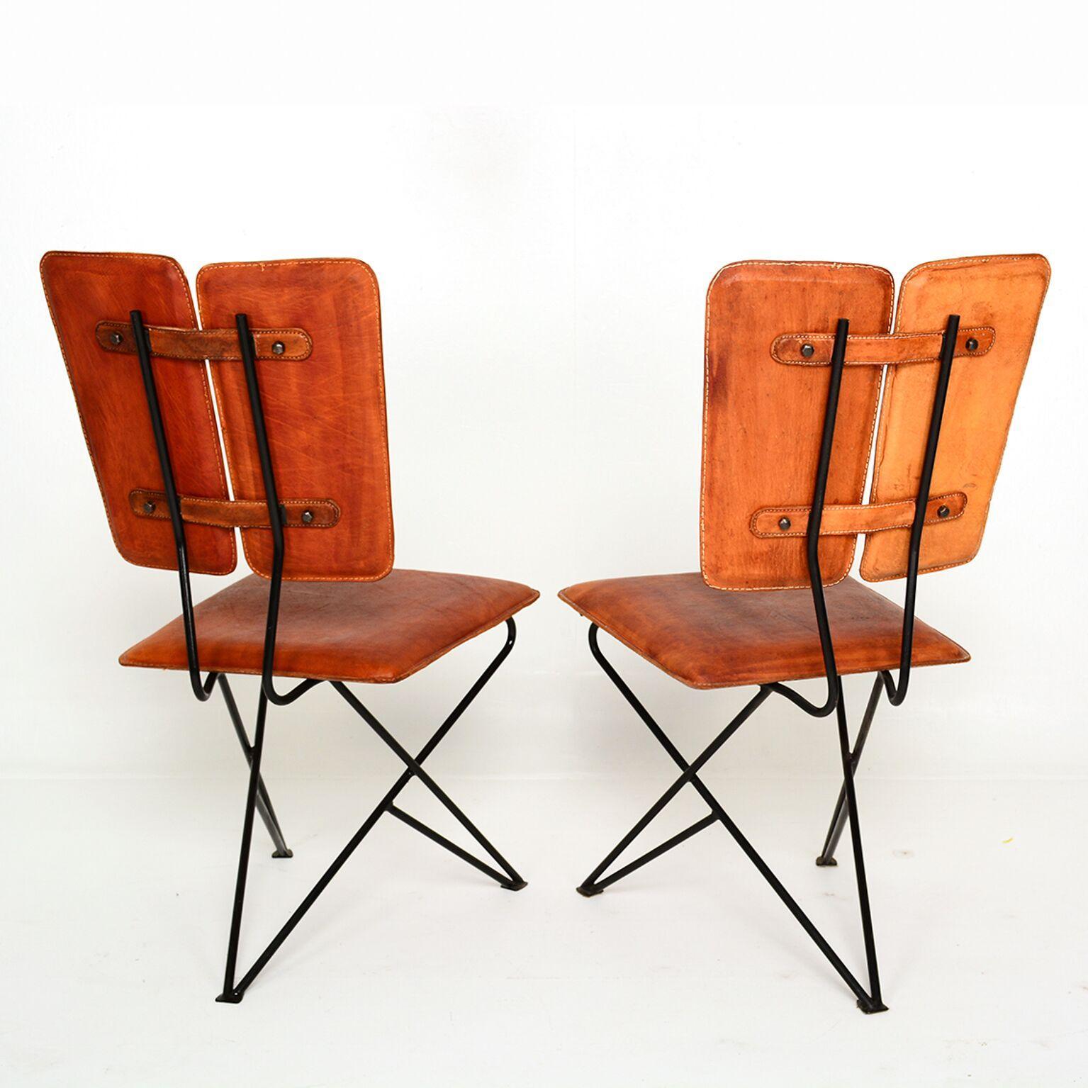 American Mid-Century Modern Design Pablex Tripod Chair in Leather by Ambianic