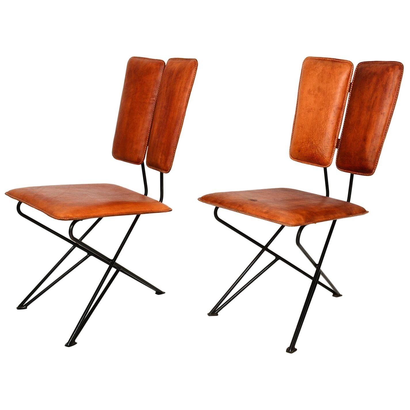 Mid-Century Modern Design Pablex Tripod Chair in Leather by Ambianic
