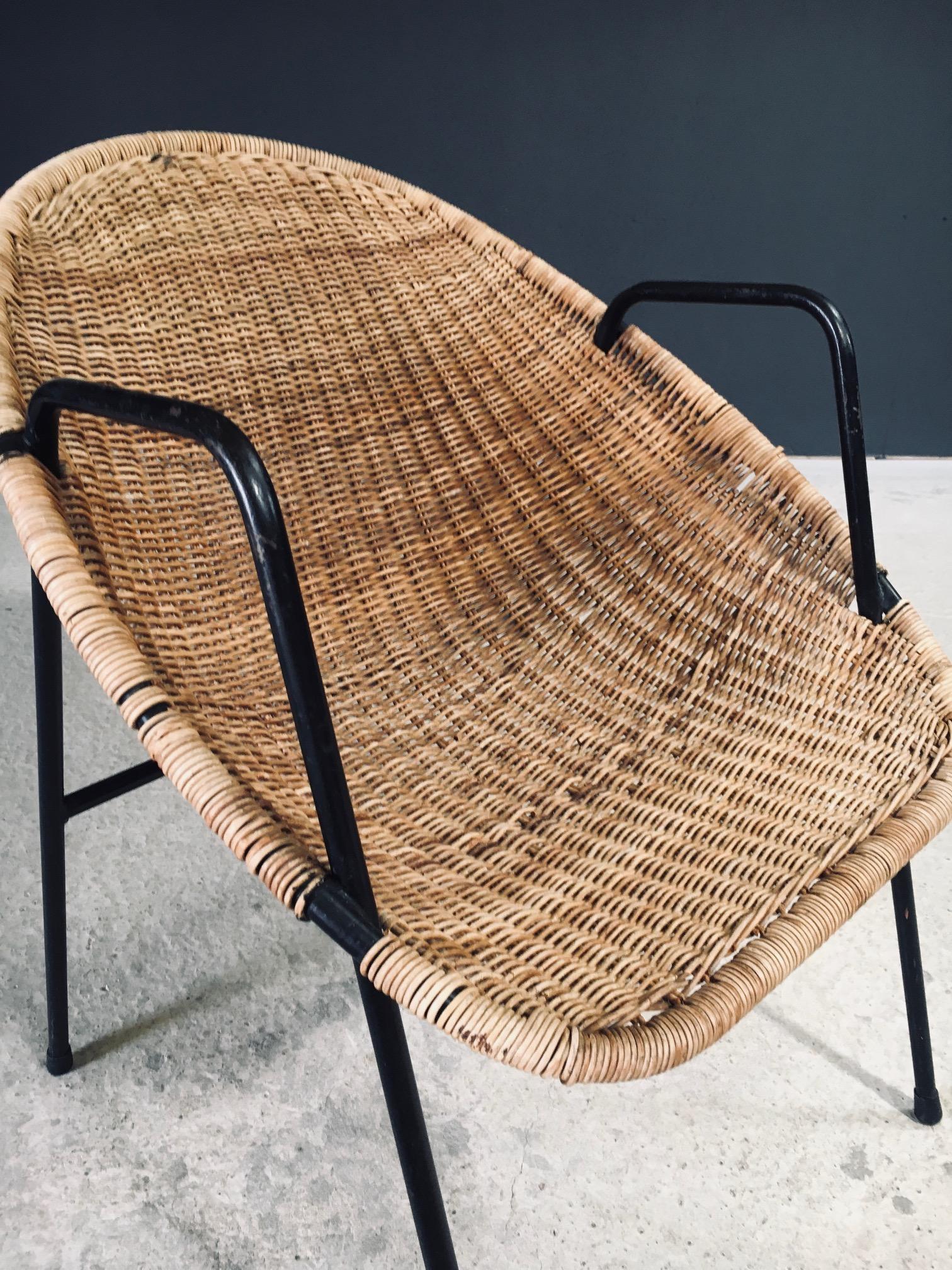 Poltrone in rattan di design della metà del secolo, Francia, anni '50 in vendita 5
