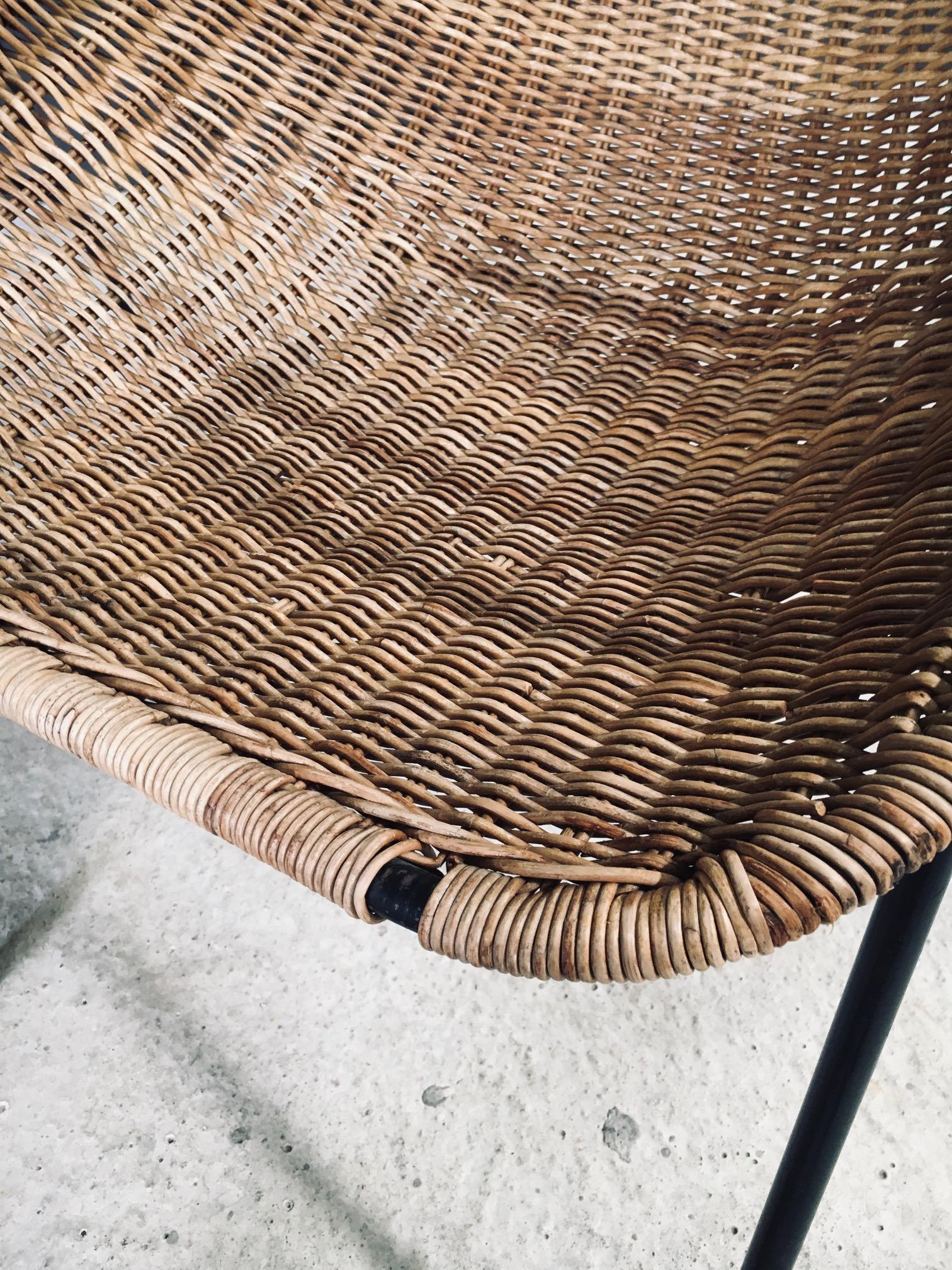 Poltrone in rattan di design della metà del secolo, Francia, anni '50 in vendita 11