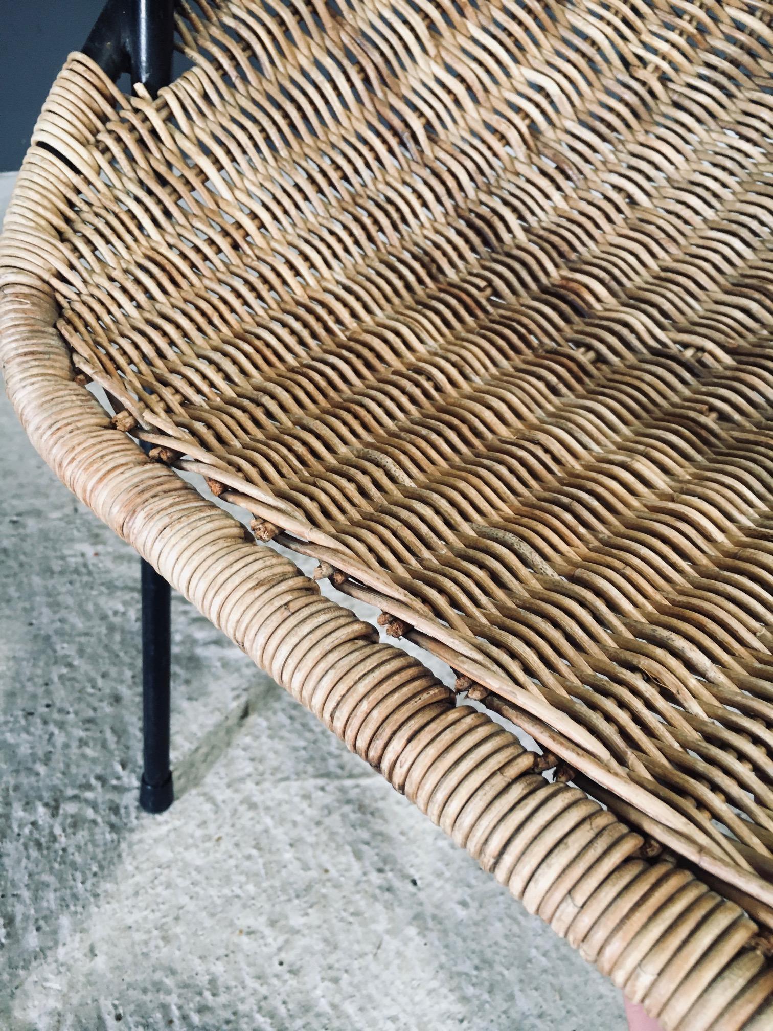 Poltrone in rattan di design della metà del secolo, Francia, anni '50 in vendita 12