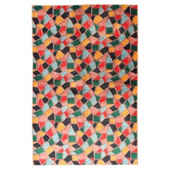 Mid-Century Modern Design Rug inspired by Stained glass & Unique Complexion