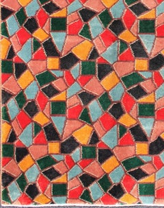 Mid-Century Modern Design Rug inspired by Stained glass & Unique Complexion