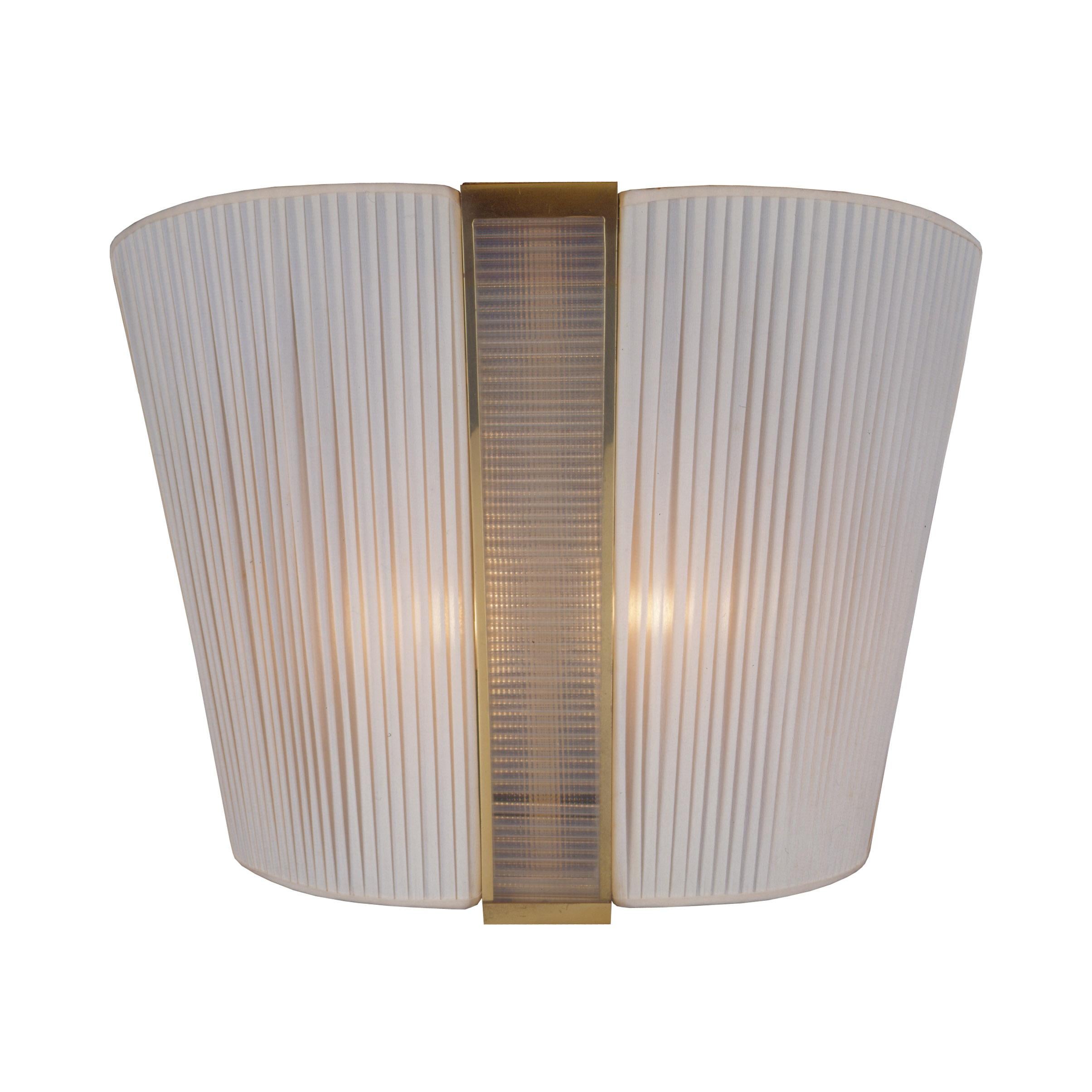 Lampada da parete molto elegante con tessuto plissettato e vetro acrilico testurizzato sul davanti. Sono disponibili diversi colori!

La maggior parte dei componenti è conforme alle norme UL; con un supplemento di prezzo, inseriamo i nostri