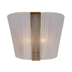 Lampada da parete "Samurai", design moderno di metà secolo, in seta e ottone, riedizione