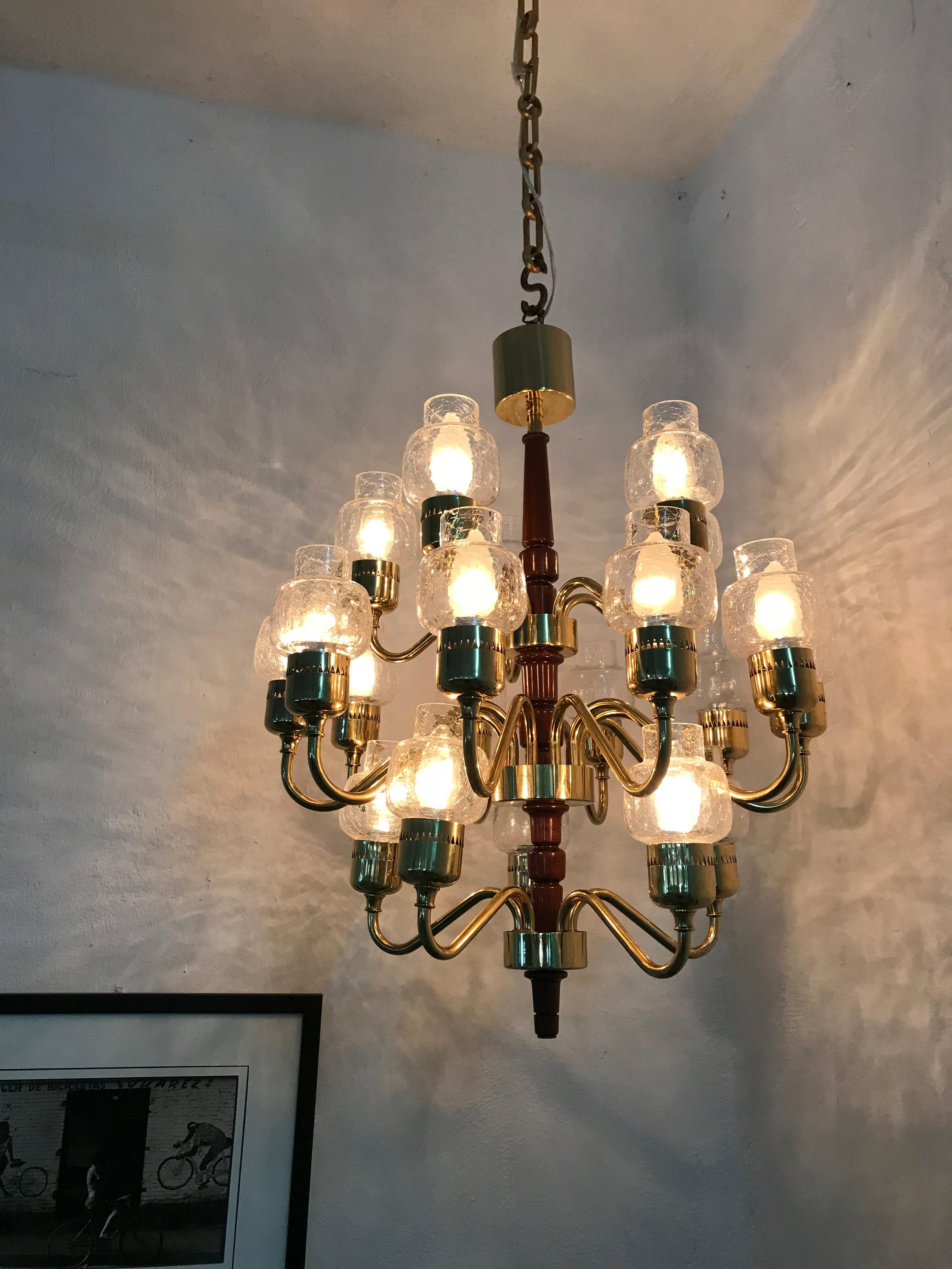 Mid-20th Century Mid-Century Modern Designed by Hans-Agne Jakobsson Chandelier for Markaryd, 1960 For Sale