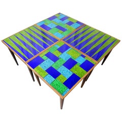 Mid-Century Modern Designer Georges Briard Mosaic Glass Table Set