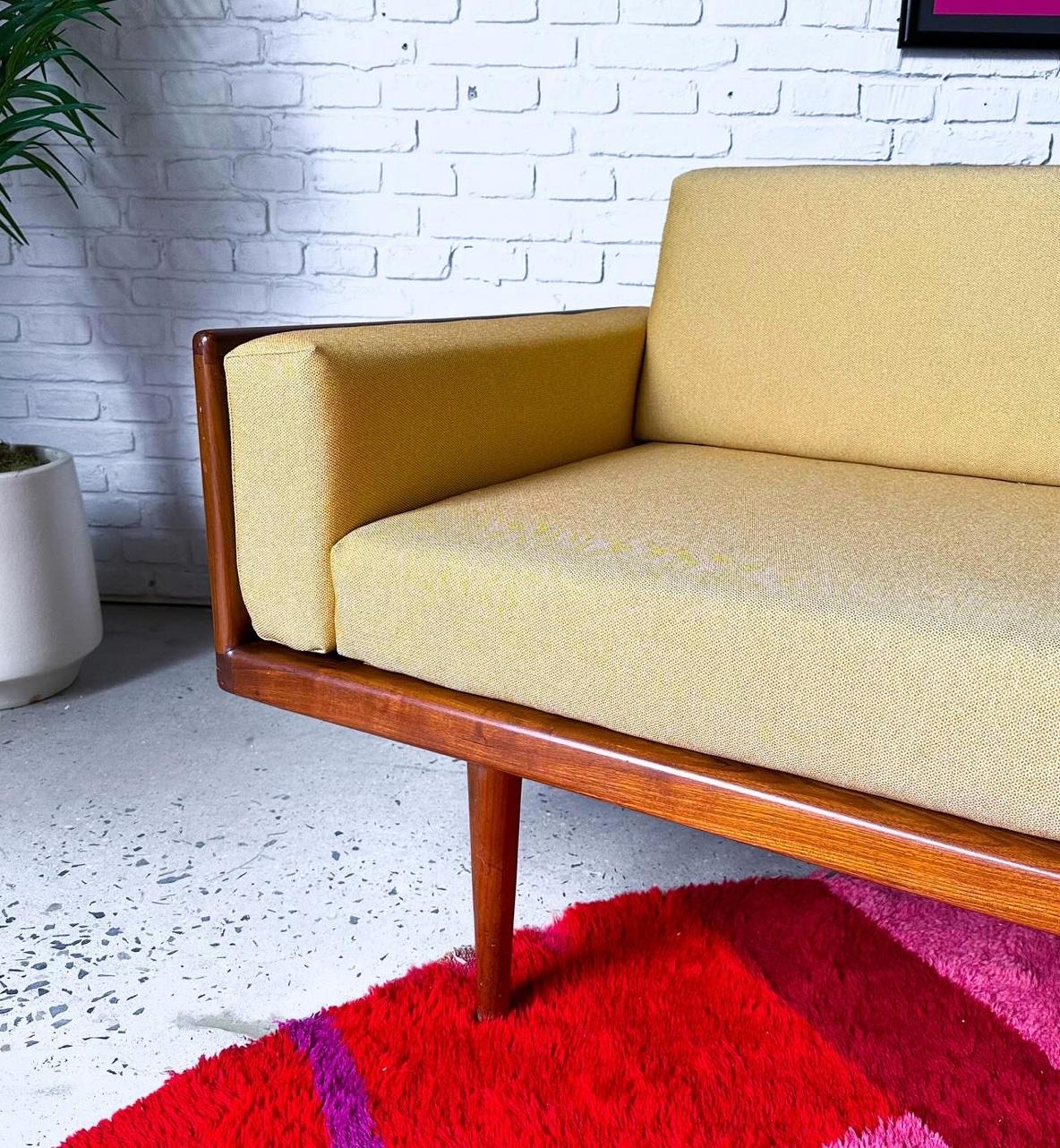 Mid Century Modern Designer- Mel Smilow - Solid Walnut Case Sofa circa 1950s In Good Condition For Sale In Ocean Grove, NJ