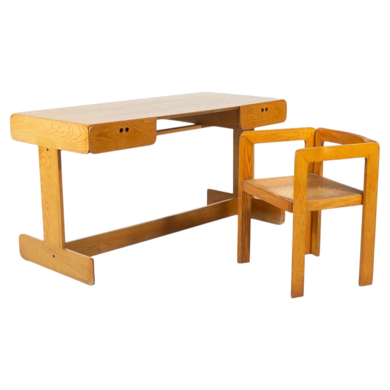 Bureau et chaise modernes du milieu du siècle par Derk Jan De Vries, Domus, années 1960
