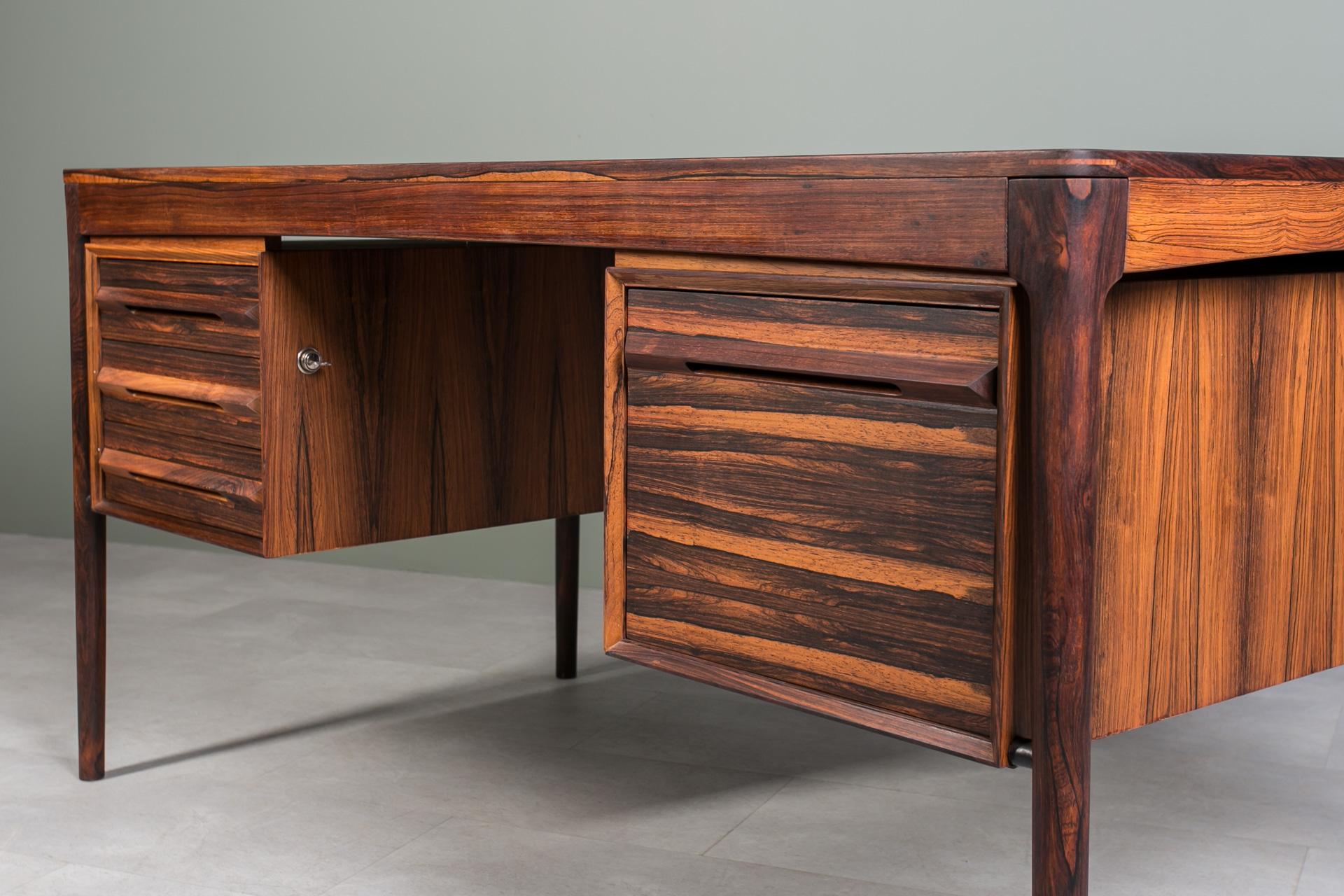 Wood Mid-Century Modern Desk by Bruksbo, Norway, 1960s, attributed to Torbjorn Afdal For Sale