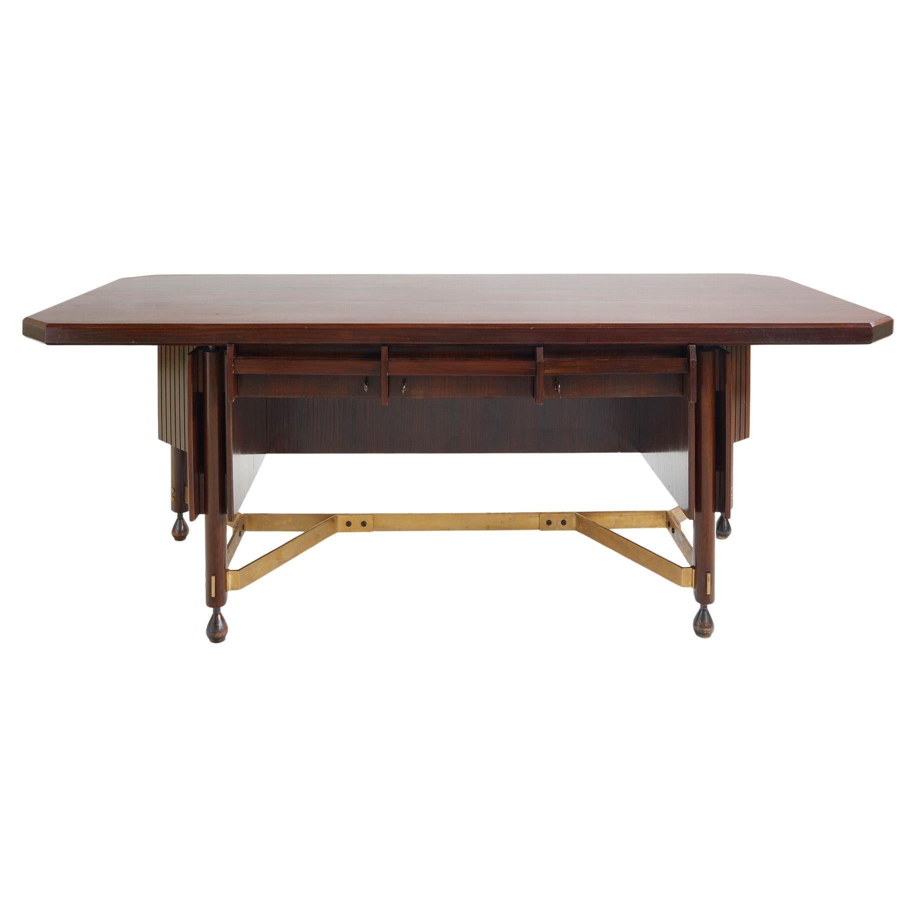 Mid-century modern desk by Claudio Olivieri and Renato Angeli, Italy 1950
s