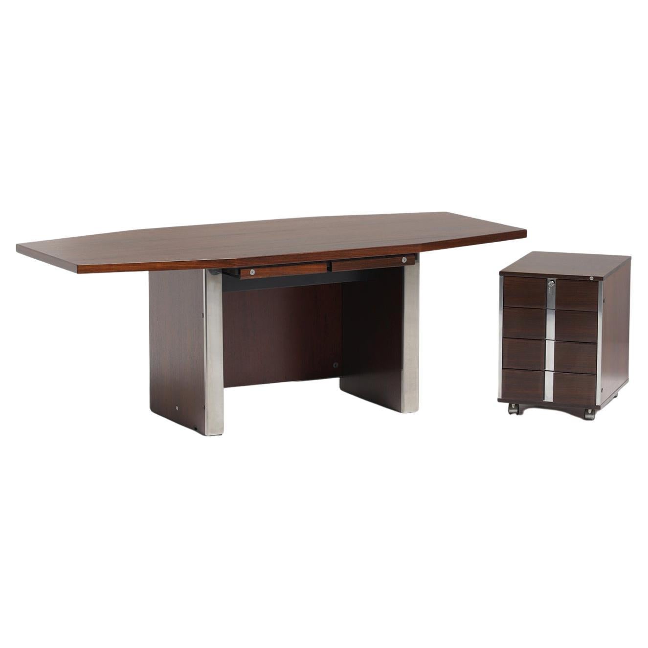 Mid-Century Modern Desk by Desk Ennio Fazioli & Ufficio Tecnico for Mim, Italy  For Sale