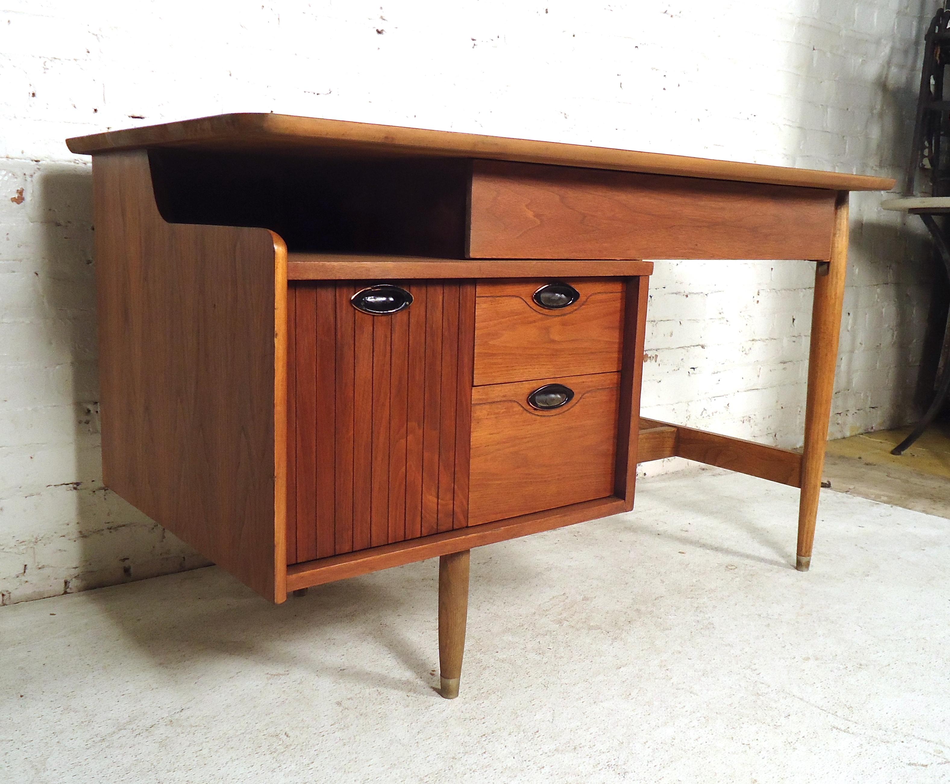 Walnut Mid-Century Modern Desk by Hooker