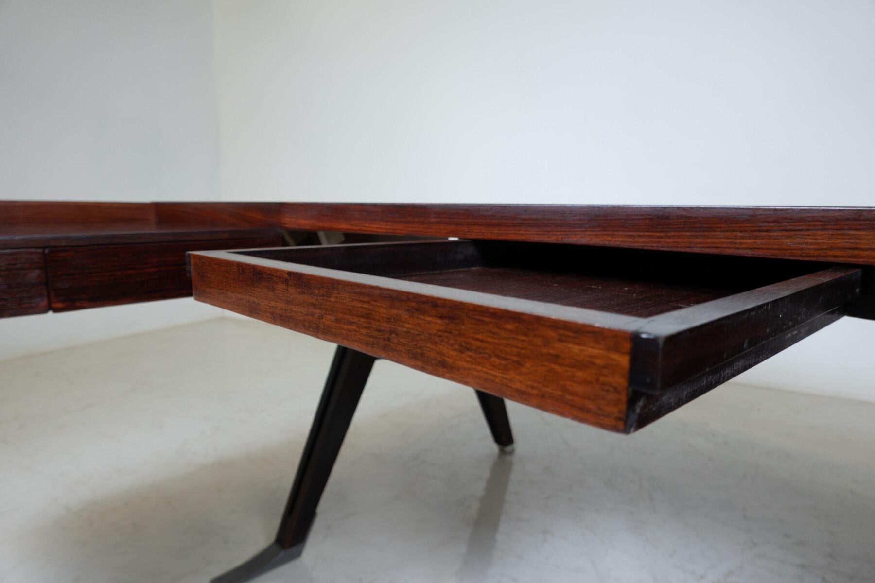 Mid-Century Modern Desk by Ico Parisi for Mim Roma, Italy, 1950s           For Sale 14