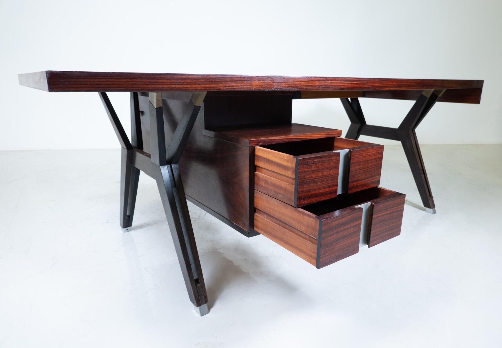 Wood Mid-Century Modern Desk by Ico Parisi for Mim Roma, Italy, 1950s           For Sale