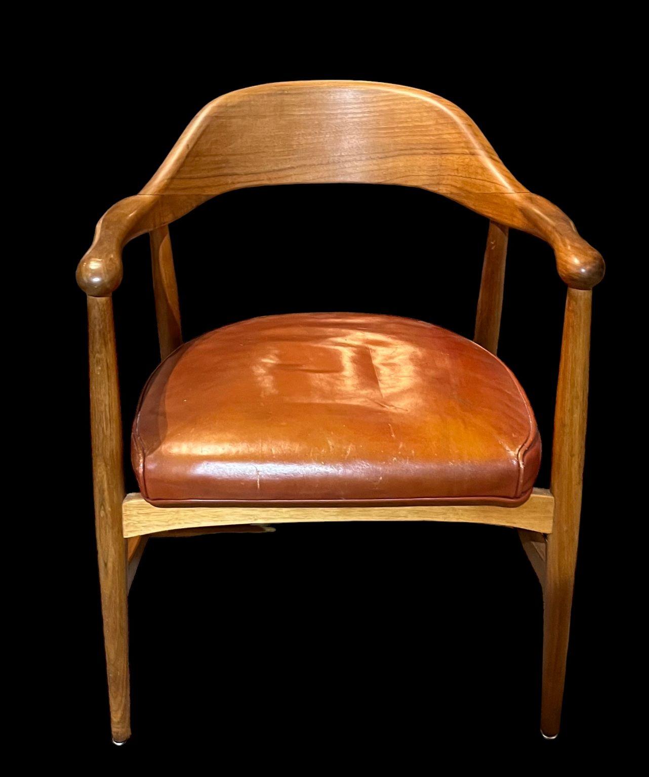 Pelle Sedia da scrivania moderna del Mid Century di Johnson Chair Company C.I.C. in vendita