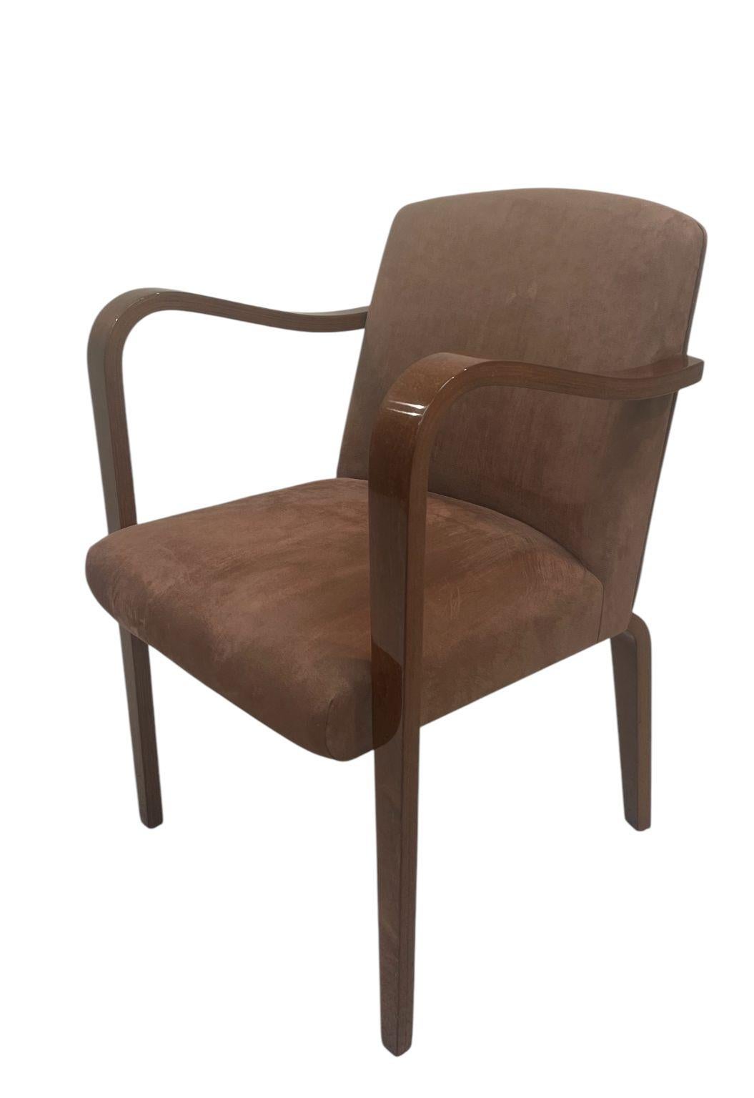 Suede Mid Century Modern Desk Chair by Thonet Circa American 1950’s For Sale