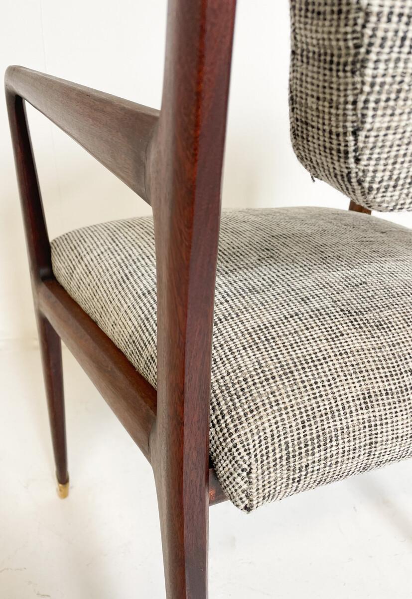 Fabric Mid-Century Modern Desk Chair by Vittorio Dassi, Italy, 1960 For Sale